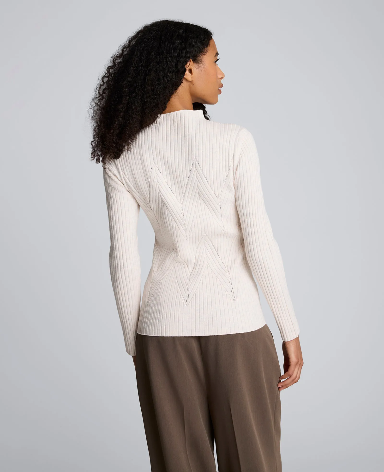Mock Neck Long Sleeve Rib Chevron Sweater sold by Kenneth Cole product image thumbnail 3