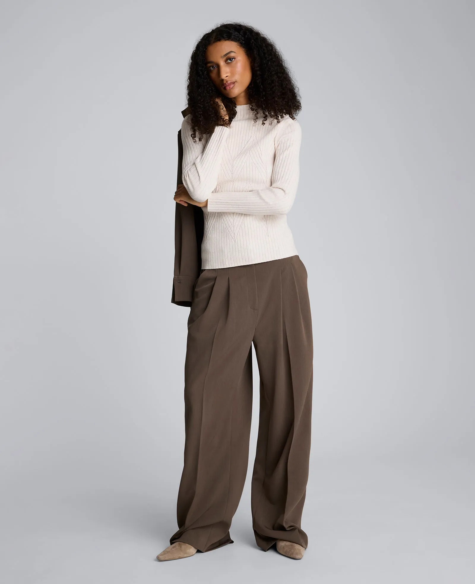 Mock Neck Long Sleeve Rib Chevron Sweater sold by Kenneth Cole product image thumbnail 4
