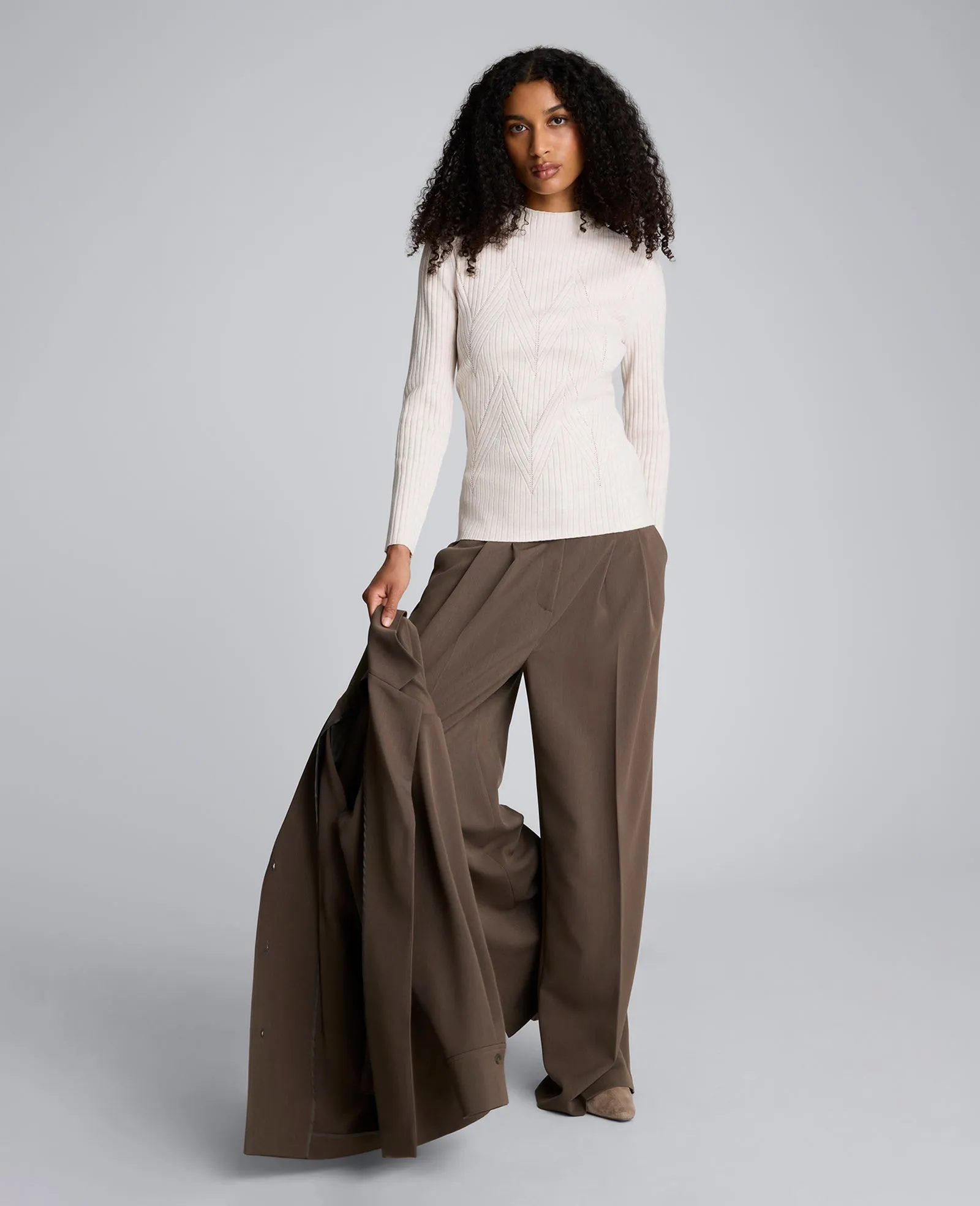 Mock Neck Long Sleeve Rib Chevron Sweater sold by Kenneth Cole product image thumbnail 5