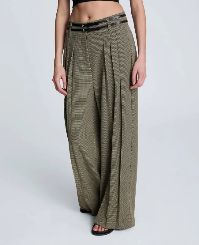 Houndstooth Wide Leg Double Belted Pant sold by Kenneth Cole