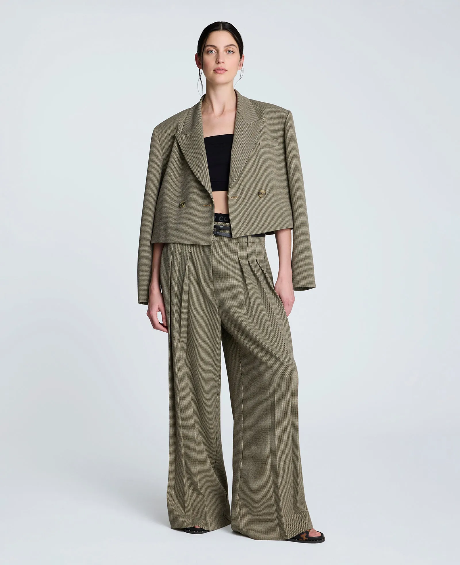 Houndstooth Wide Leg Double Belted Pant sold by Kenneth Cole product image thumbnail 4