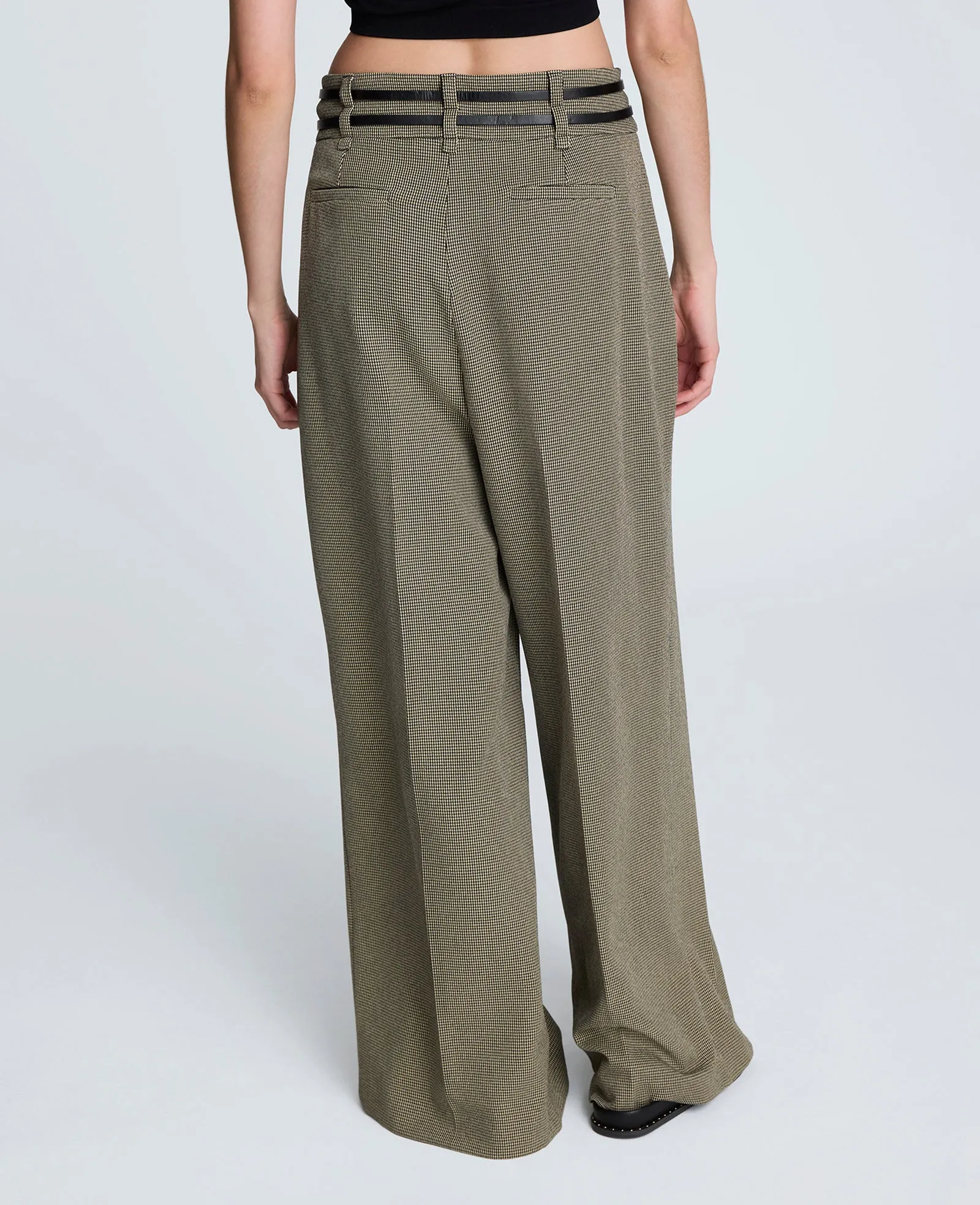 Houndstooth Wide Leg Double Belted Pant sold by Kenneth Cole product image thumbnail 3