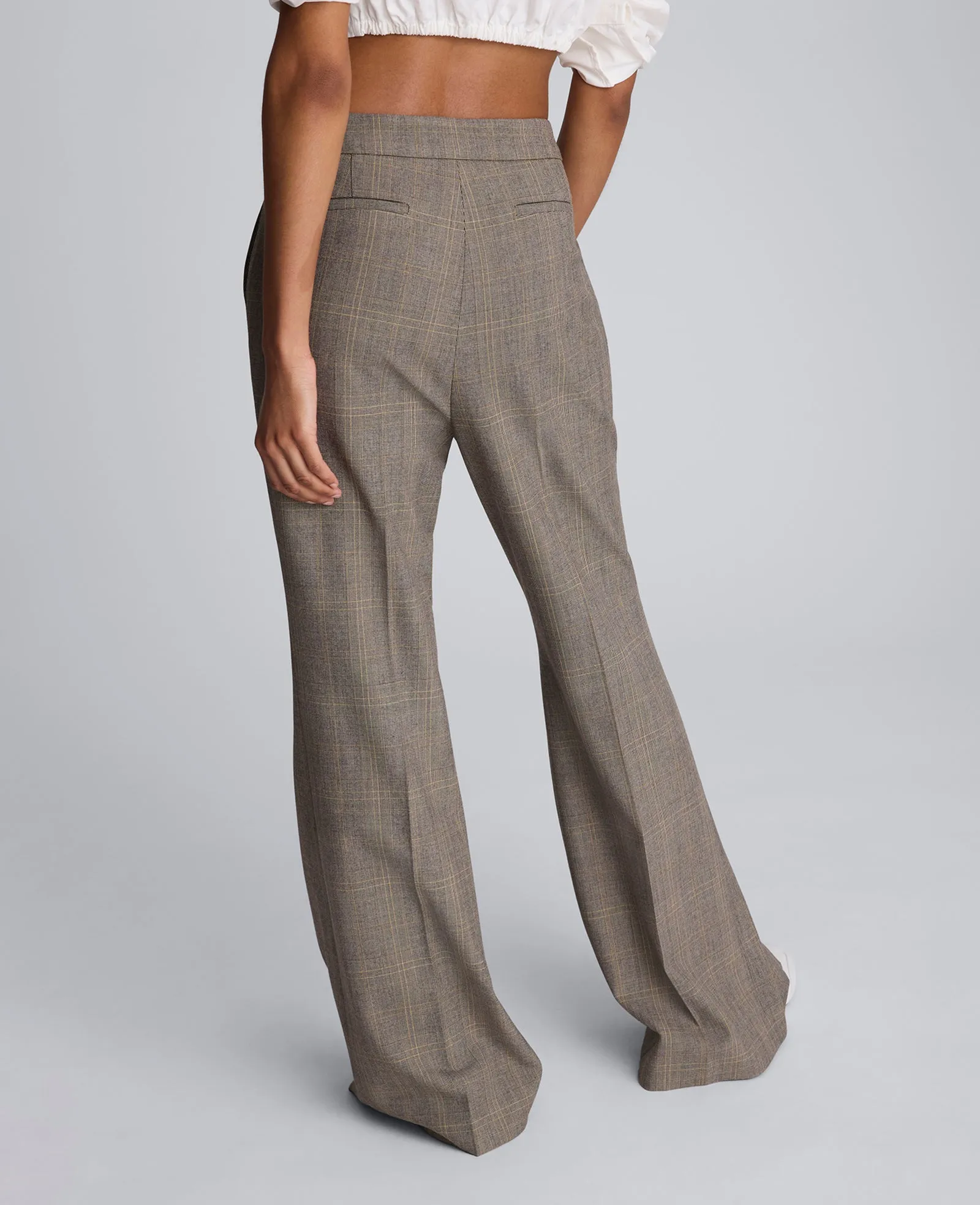 Plaid High Rise Split Front Flare Leg Pant sold by Kenneth Cole product image thumbnail 3