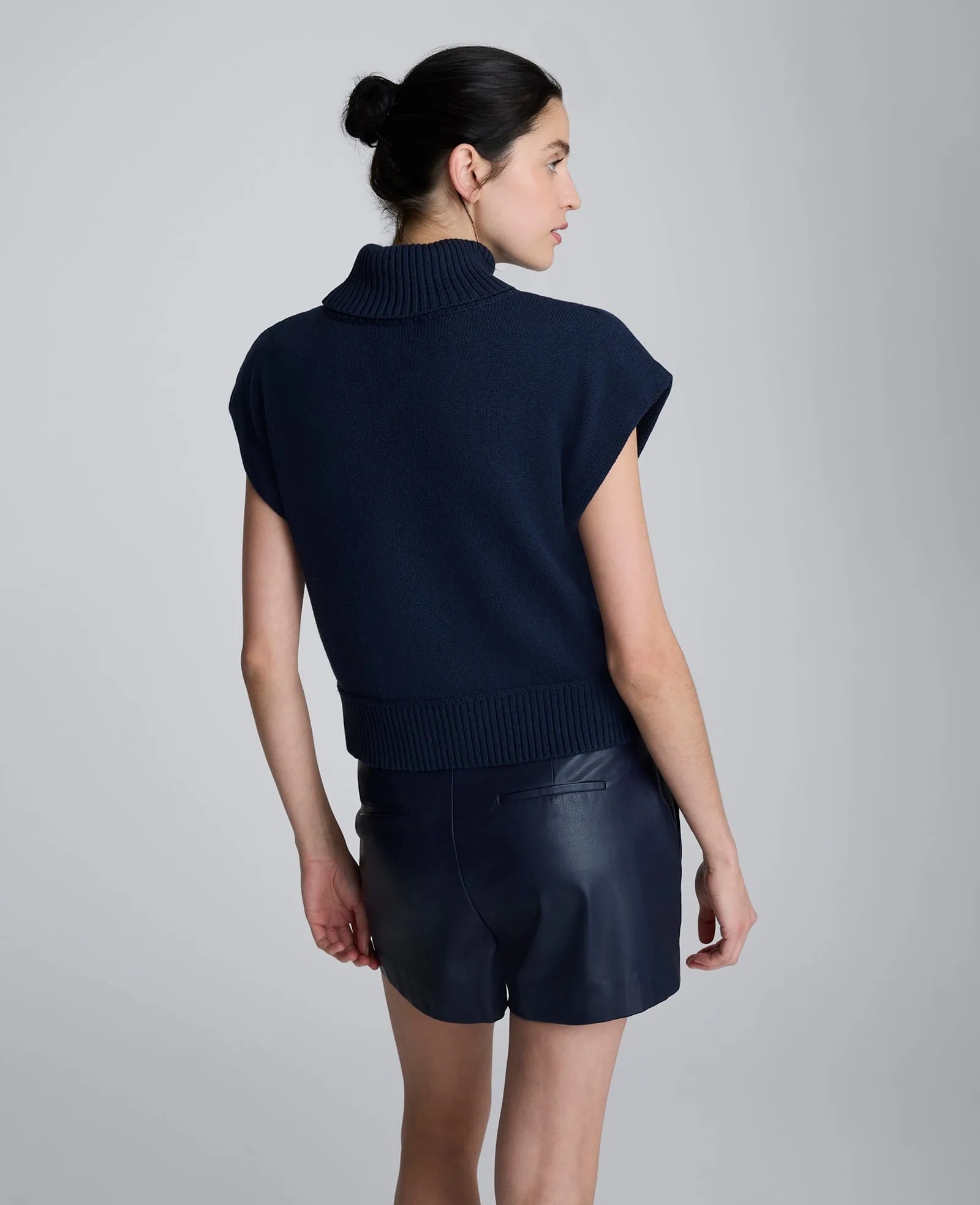Sleeveless Mockneck Sweater with Shoulder Pads sold by Kenneth Cole product image thumbnail 3