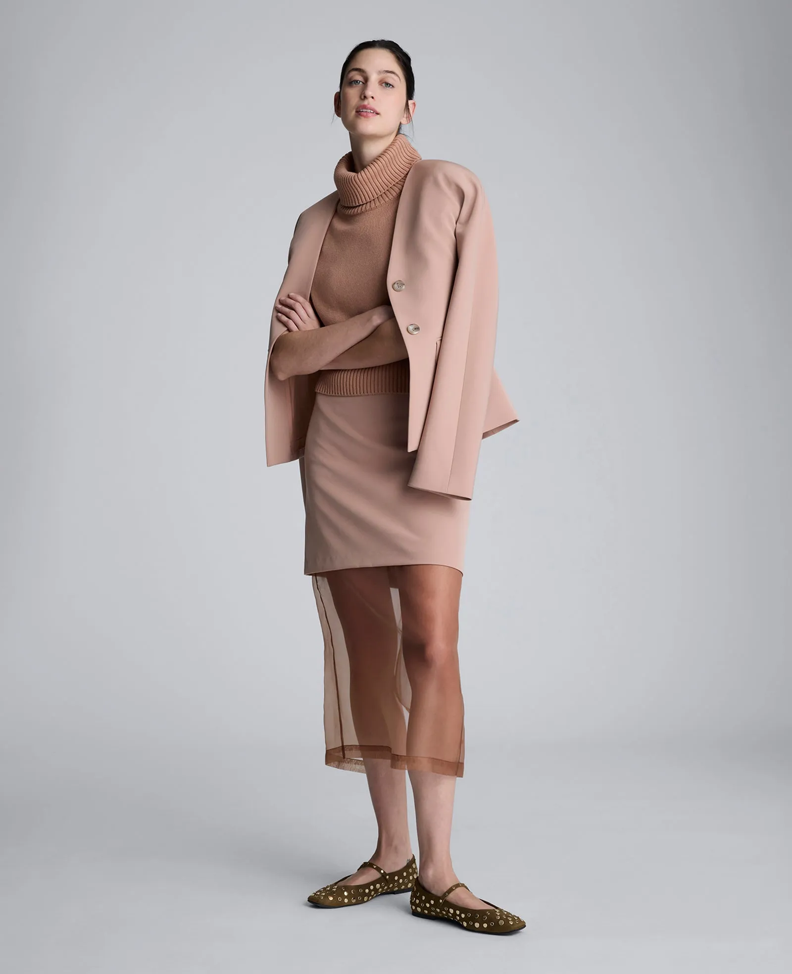 Sleeveless Mockneck Sweater with Shoulder Pads sold by Kenneth Cole product image thumbnail 5