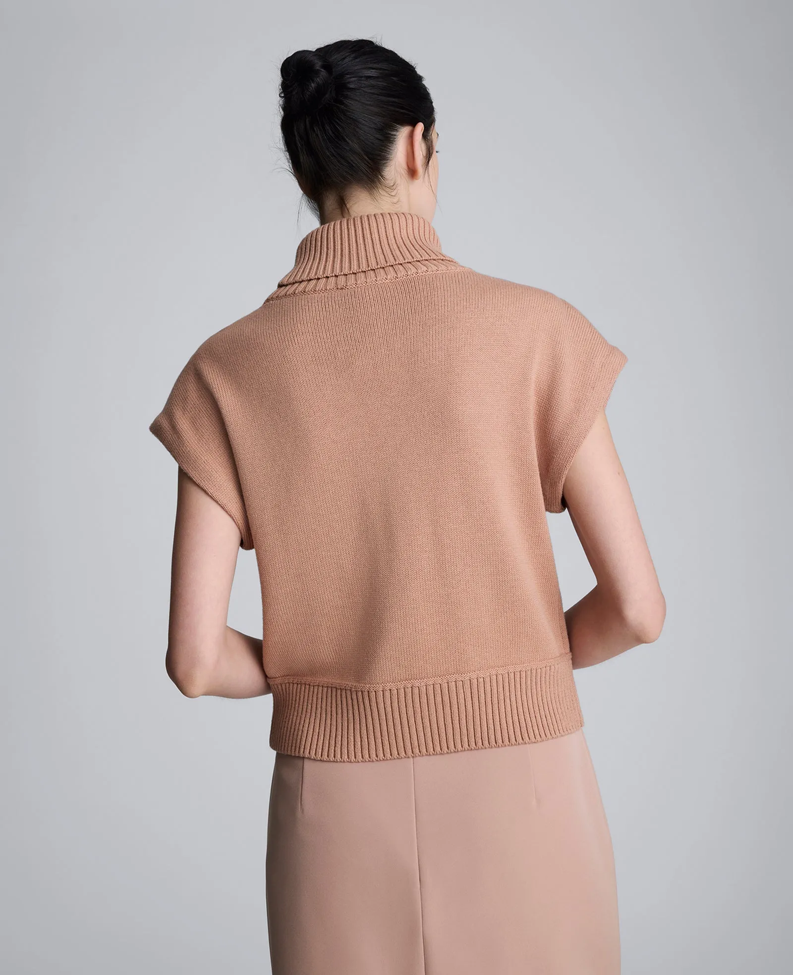 Sleeveless Mockneck Sweater with Shoulder Pads sold by Kenneth Cole product image thumbnail 3