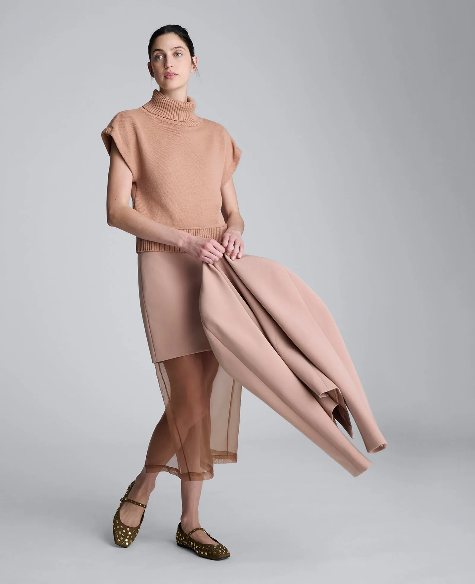 Sleeveless Mockneck Sweater with Shoulder Pads sold by Kenneth Cole product image thumbnail 4