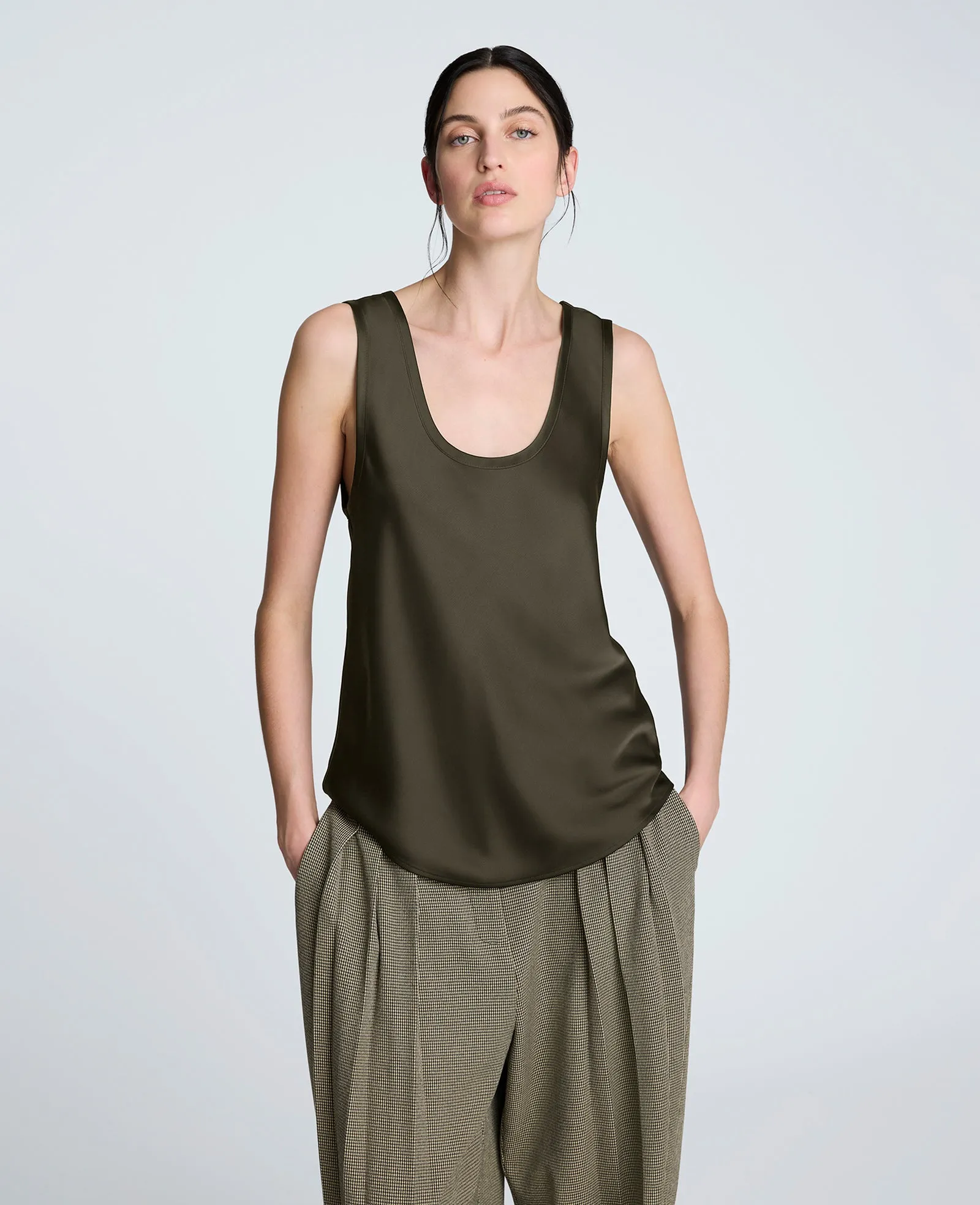 Satin Scoop Neck Tank sold by Kenneth Cole