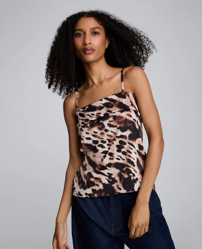 Animal Print Satin Foldover Spaghetti Strap Cami sold by Kenneth Cole