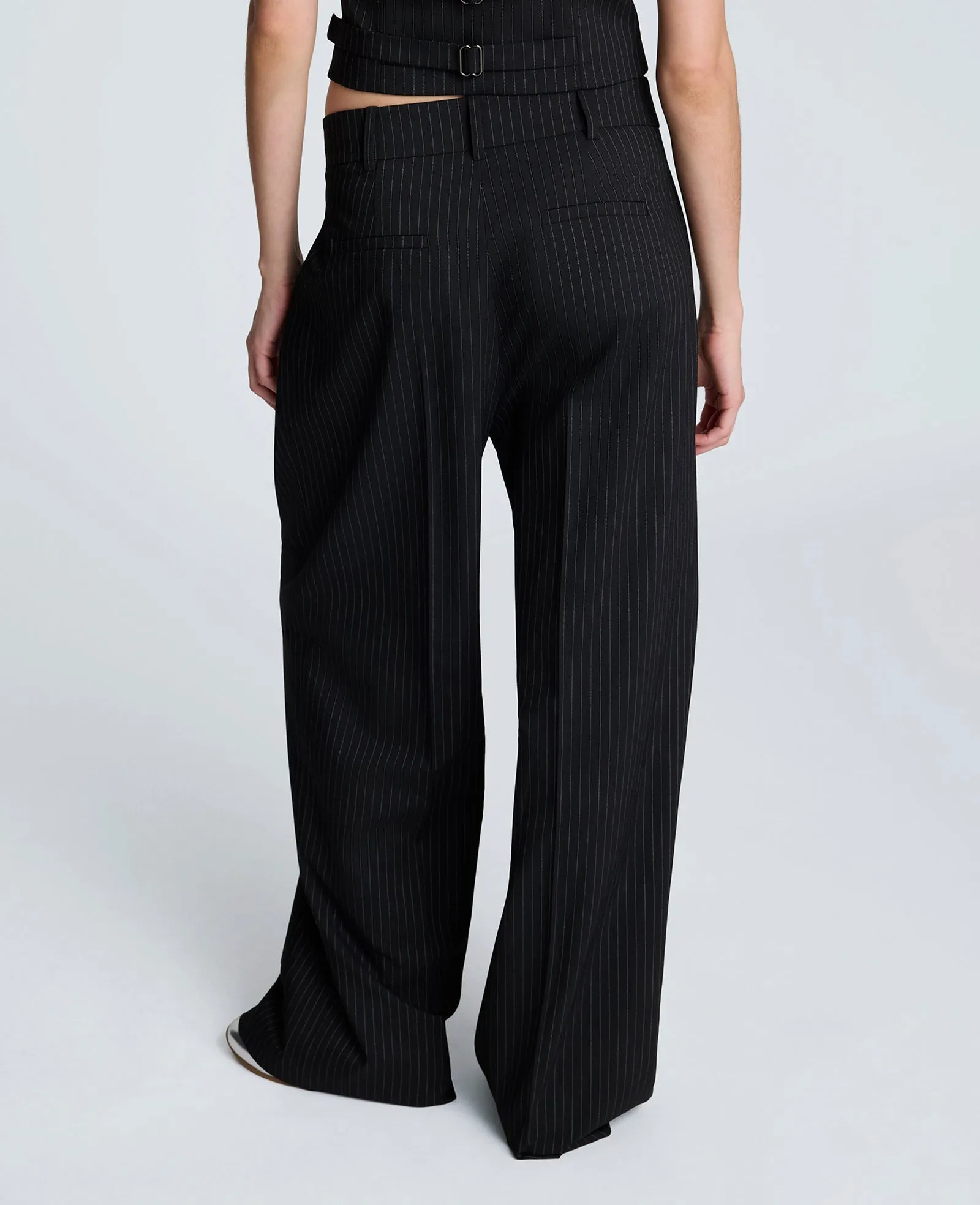 Pinstripe Pleat Front Wide Leg Pant sold by Kenneth Cole product image thumbnail 3