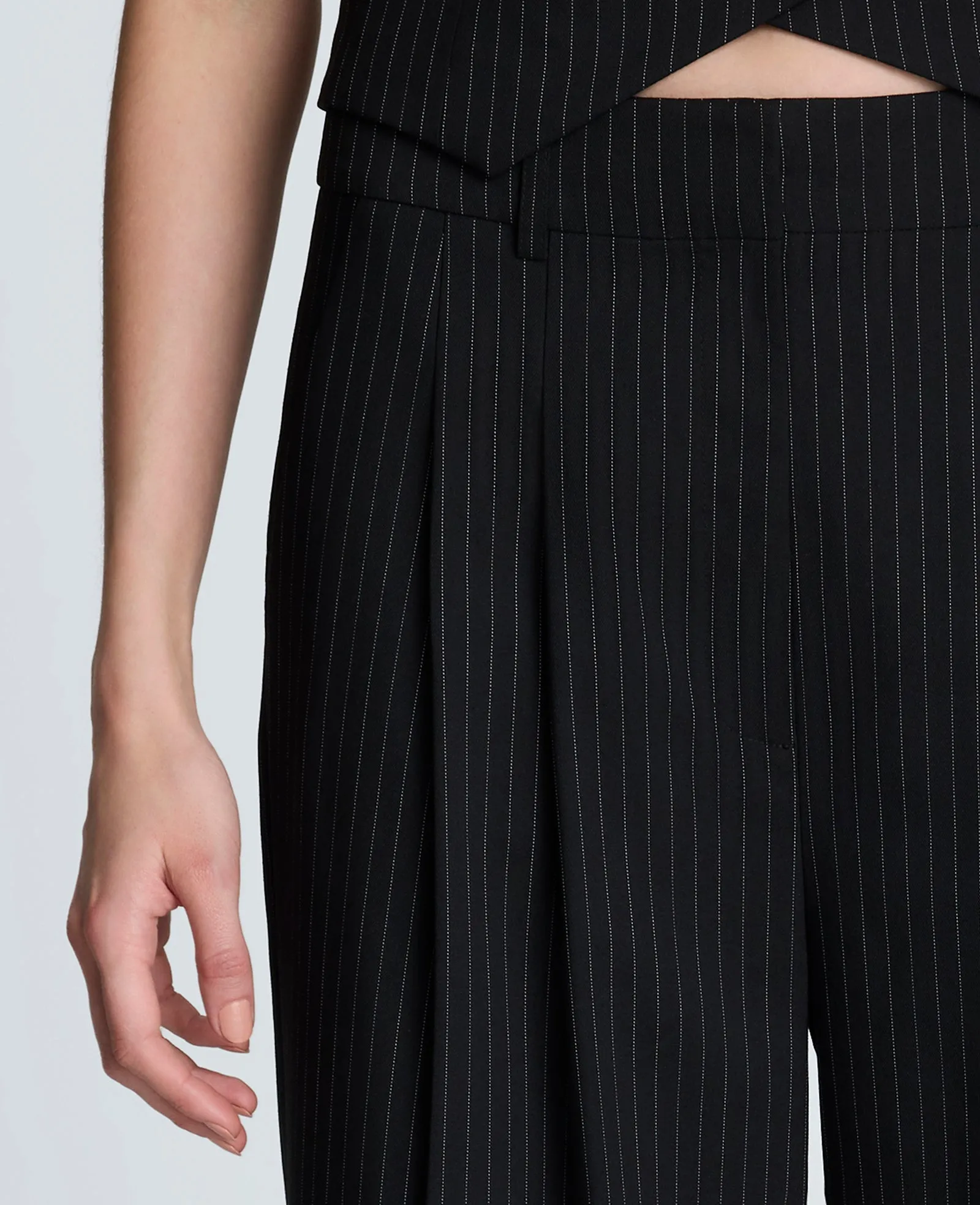 Pinstripe Pleat Front Wide Leg Pant sold by Kenneth Cole product image thumbnail 5