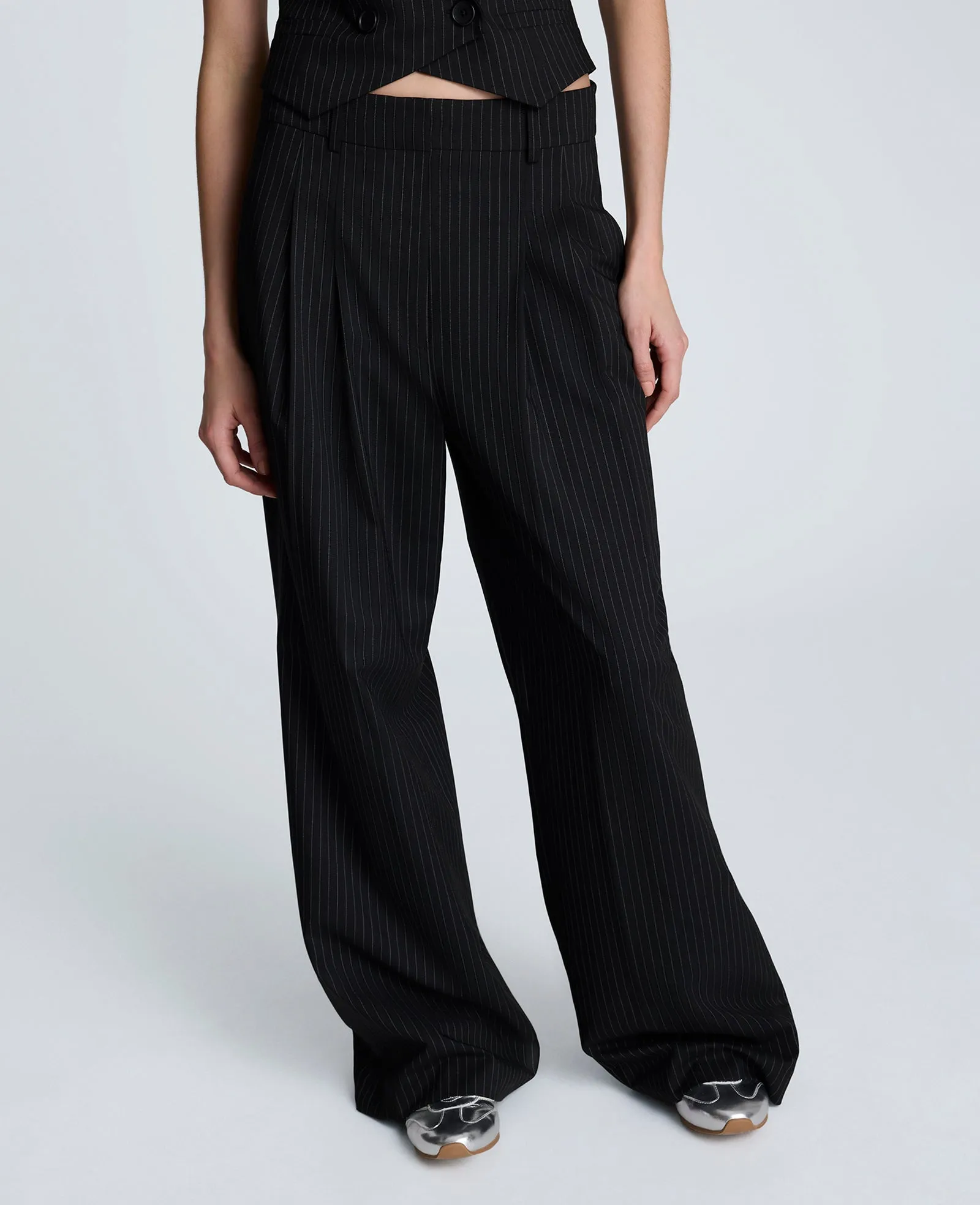 Pinstripe Pleat Front Wide Leg Pant sold by Kenneth Cole product image thumbnail 2