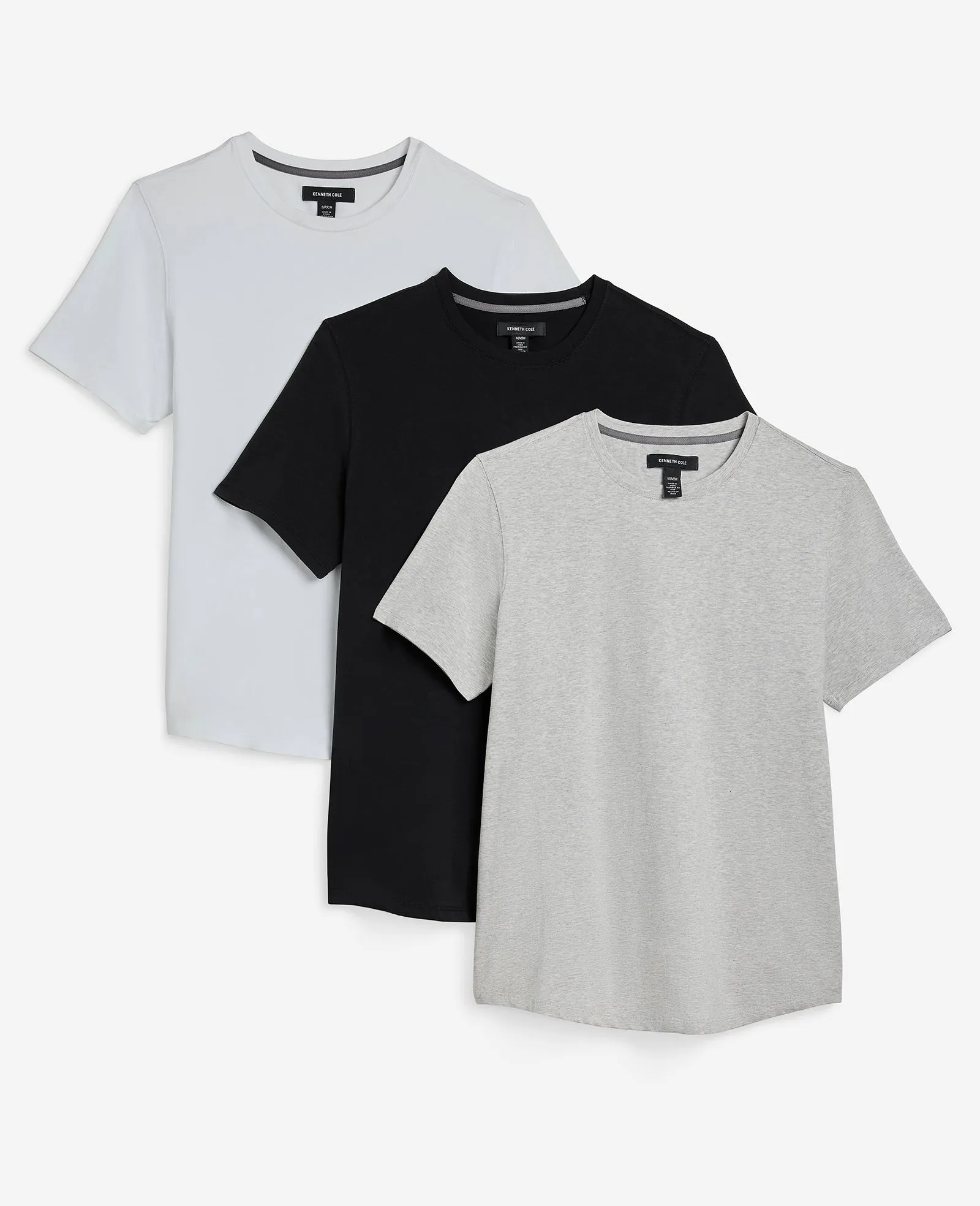 Performance Crew Neck Bundle | White, Black, Heather Grey sold by Kenneth Cole