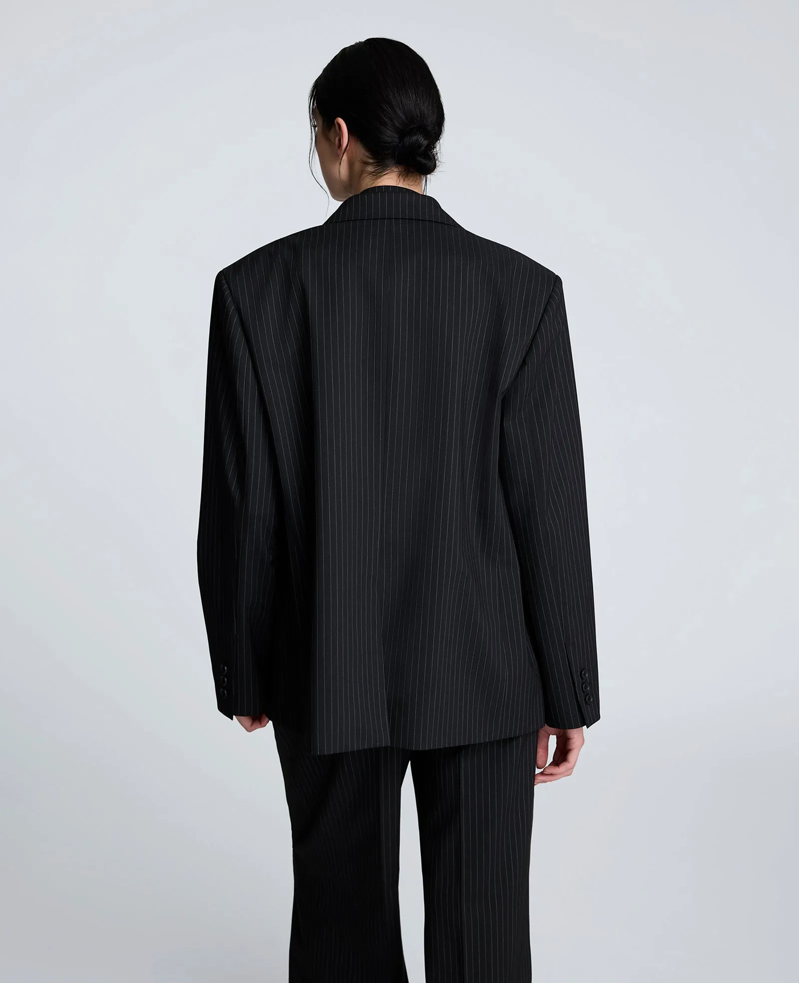 Pinstripe Double Breasted Boyfriend Jacket sold by Kenneth Cole product image thumbnail 2