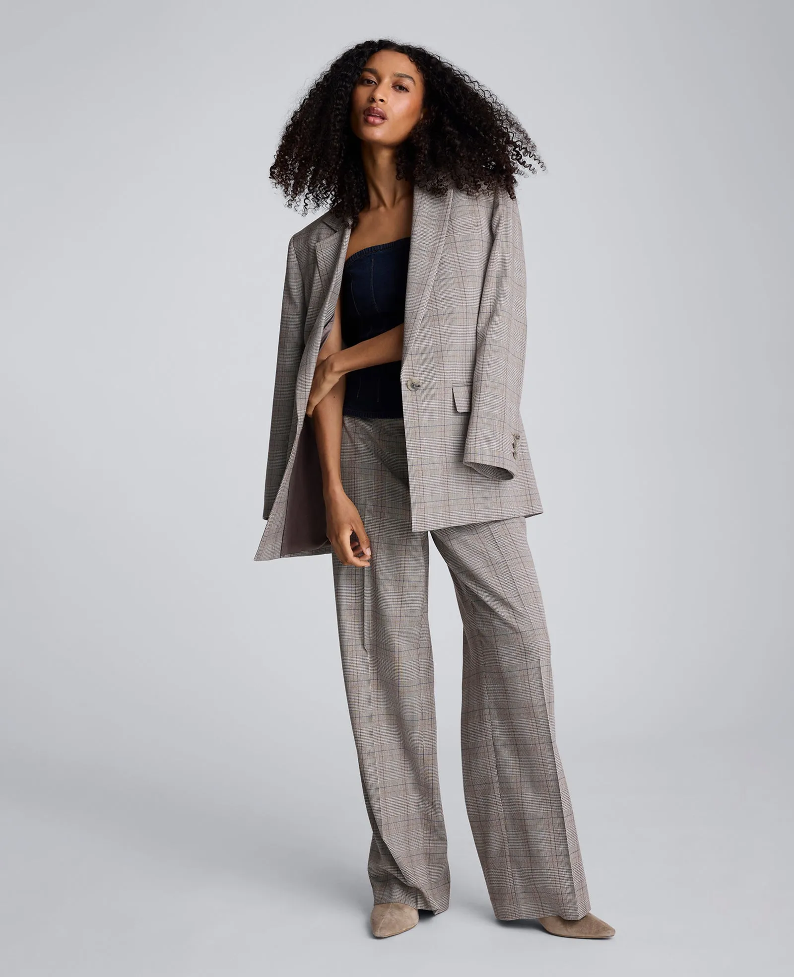 Plaid One Button Belted Jacket sold by Kenneth Cole product image thumbnail 2