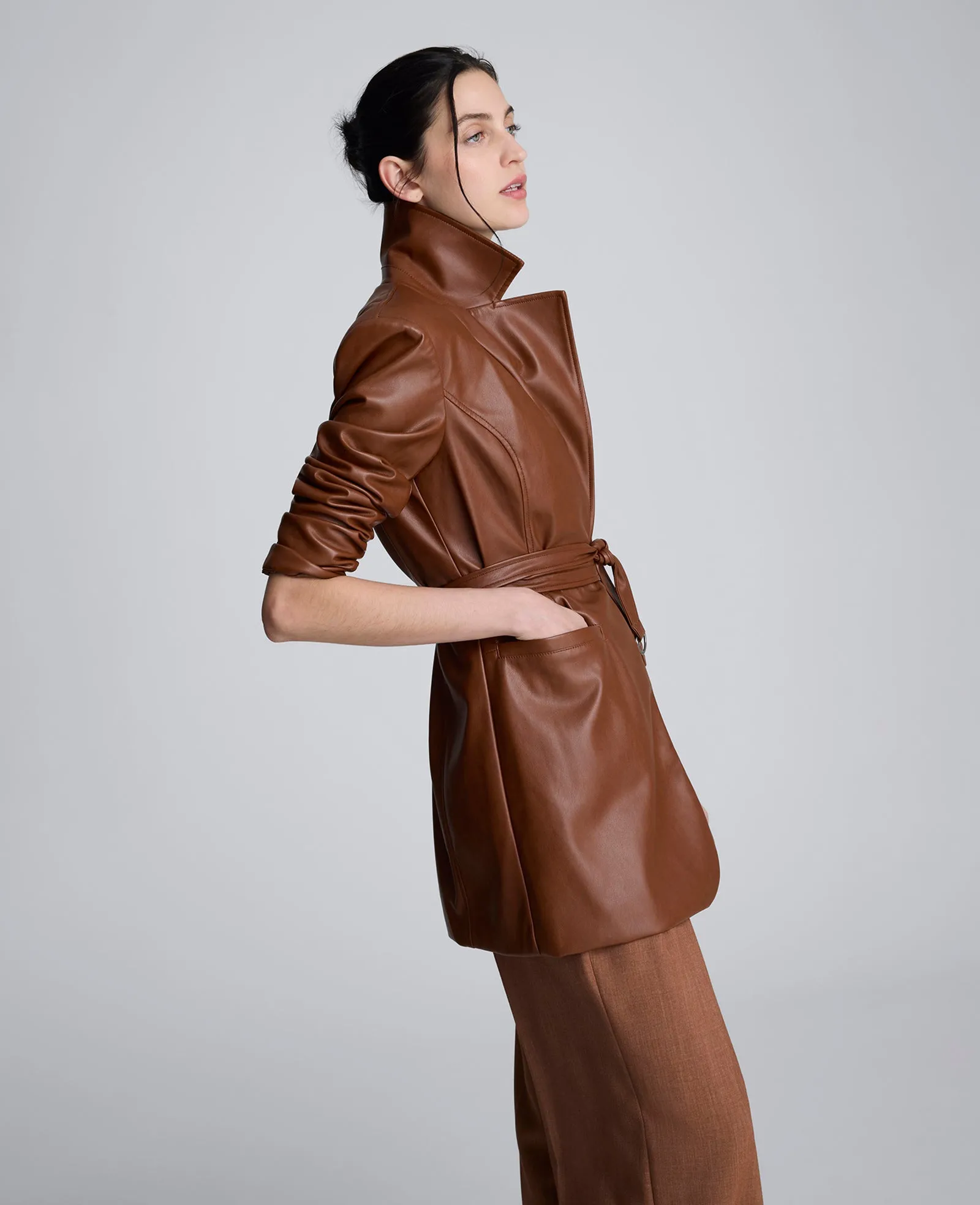 Faux Leather Belted Trench sold by Kenneth Cole product image thumbnail 3