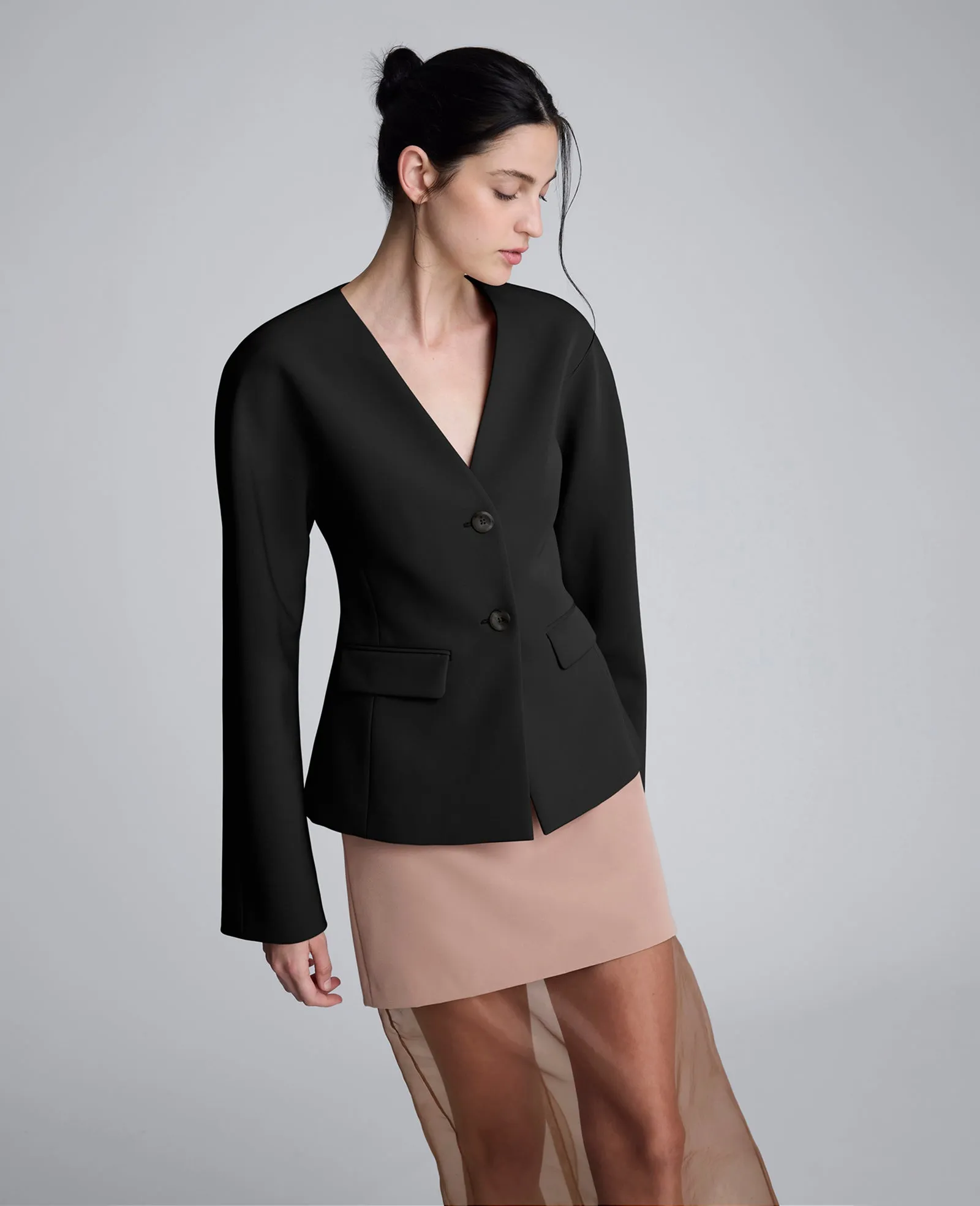 Luxe Twill Rounded Shoulder Jacket sold by Kenneth Cole product image thumbnail 4