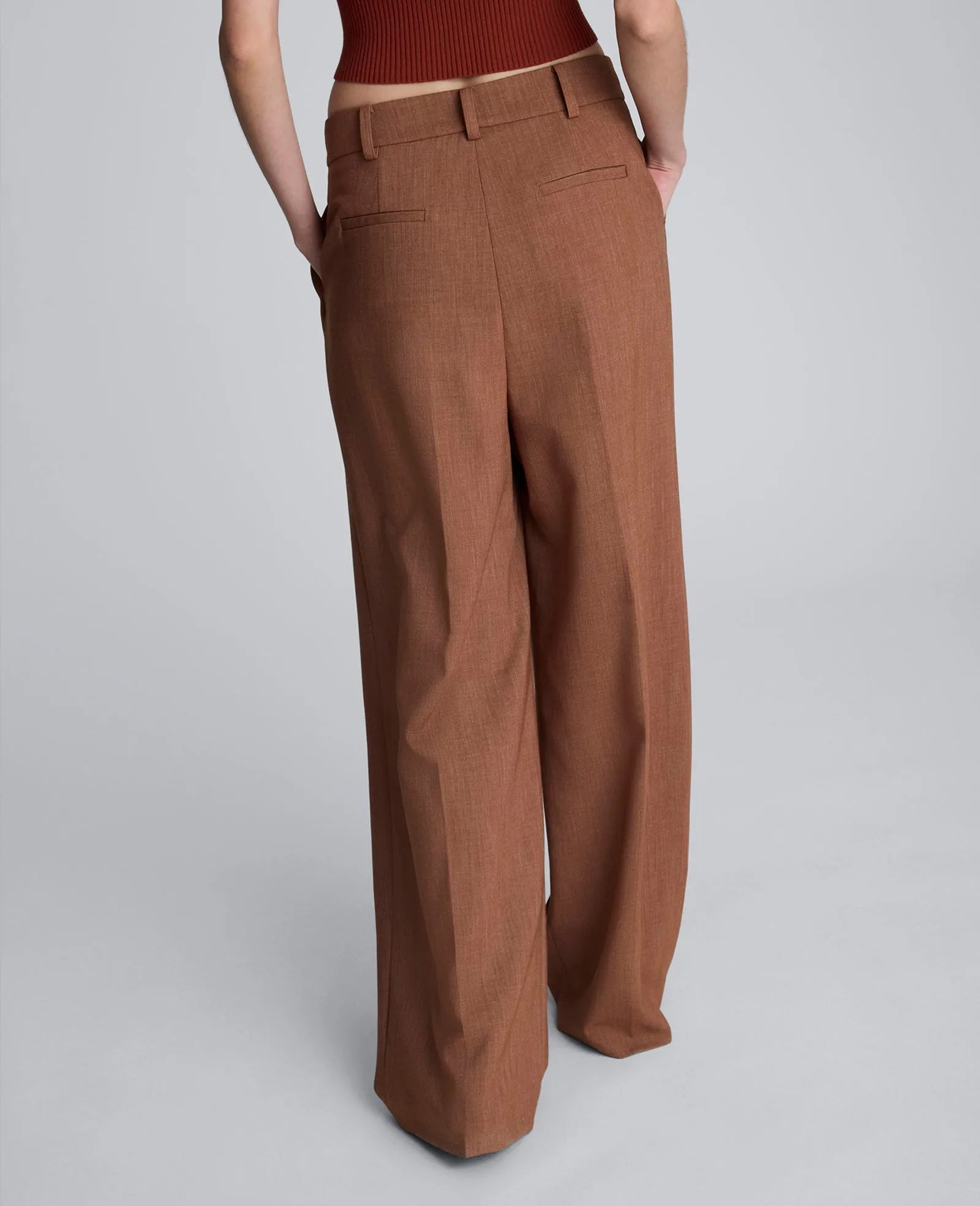 Melange High Rise Fly Front Double Pleat Wide Leg Pant sold by Kenneth Cole product image thumbnail 2