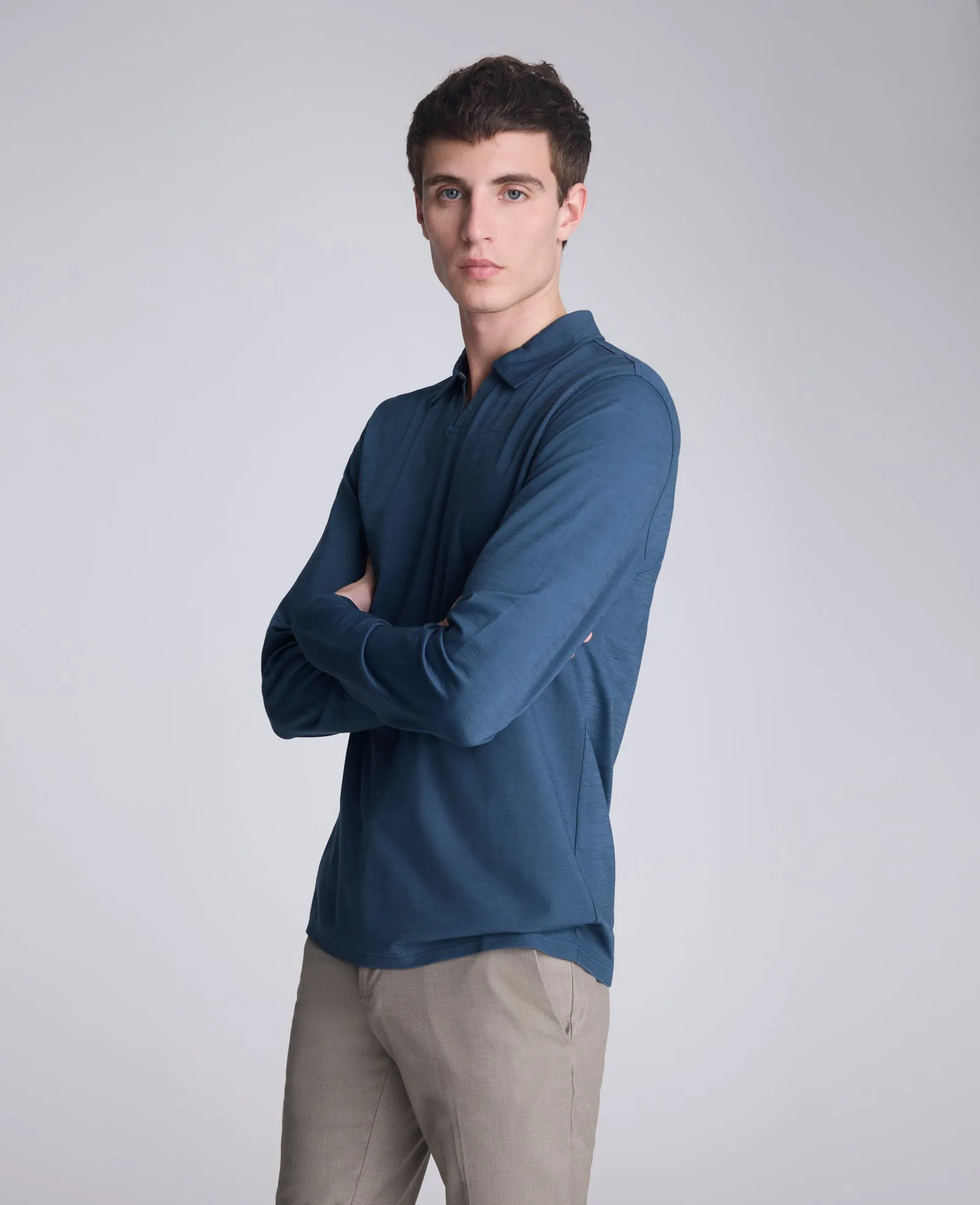 Performance Long Sleeve Johnny Collar Polo sold by Kenneth Cole product image thumbnail 5