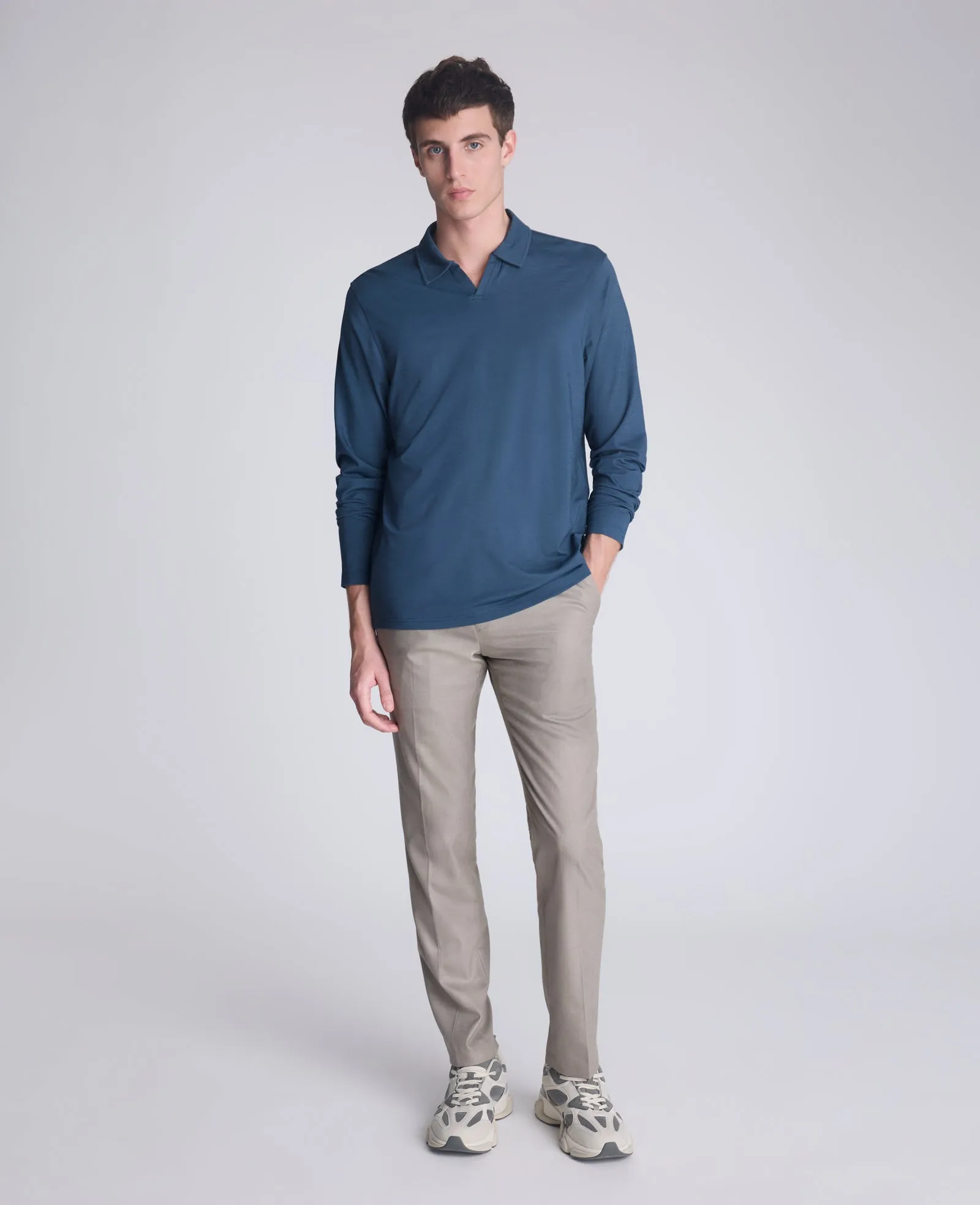 Performance Long Sleeve Johnny Collar Polo sold by Kenneth Cole product image thumbnail 3