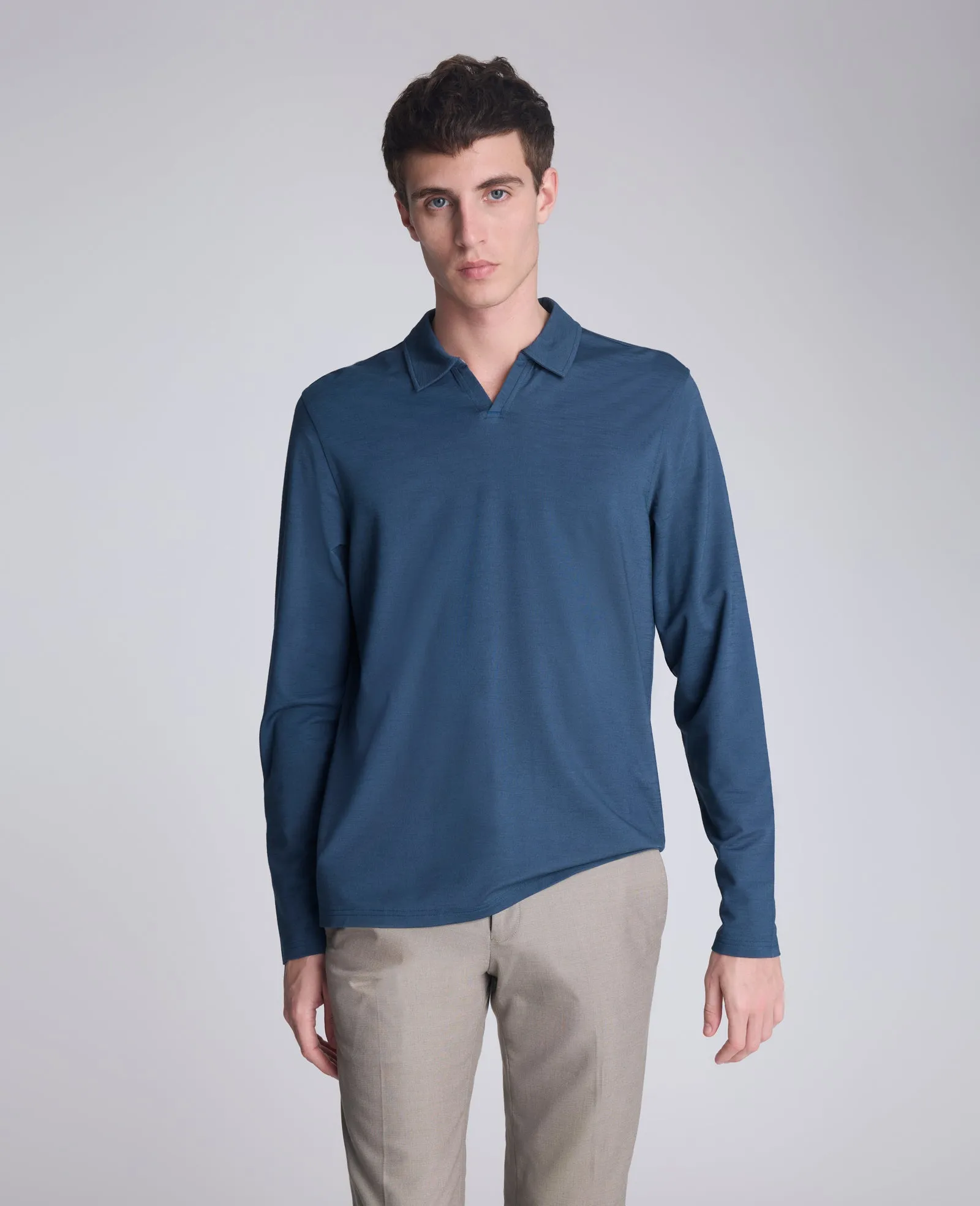 Performance Long Sleeve Johnny Collar Polo sold by Kenneth Cole product image thumbnail 4