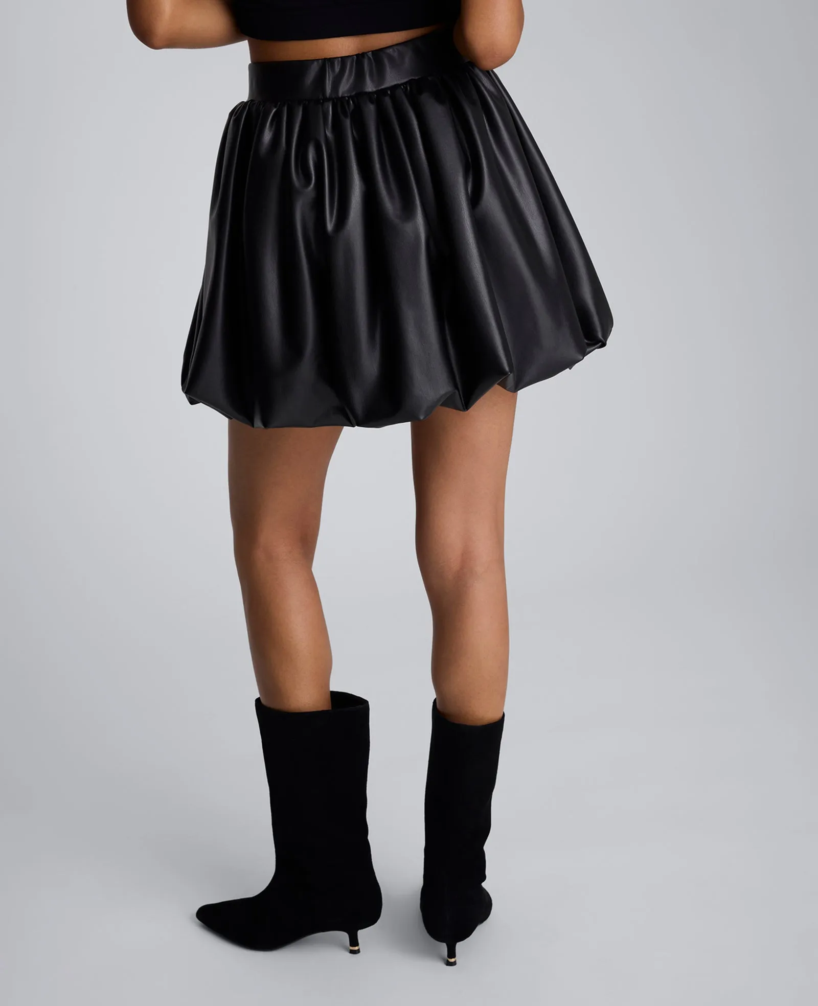 Faux Leather Pull On Bubble Mini Skirt sold by Kenneth Cole product image thumbnail 3