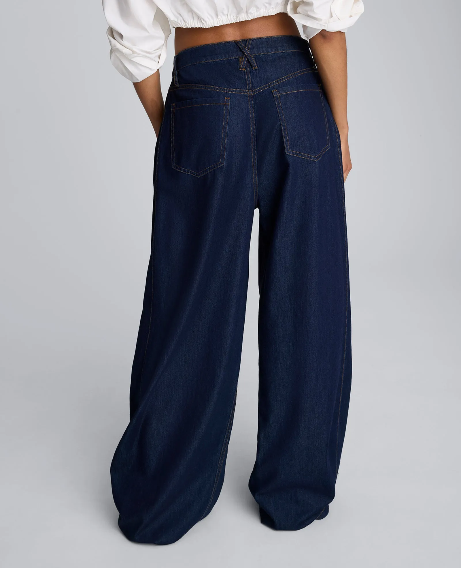 Drapey Denim Wide Leg Pant sold by Kenneth Cole product image thumbnail 3