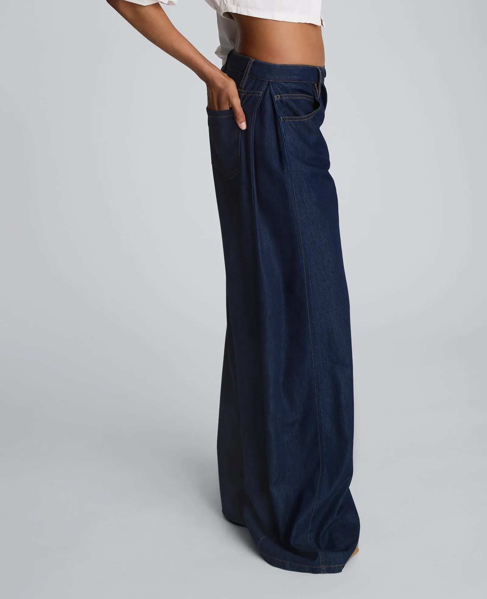 Drapey Denim Wide Leg Pant sold by Kenneth Cole product image thumbnail 2