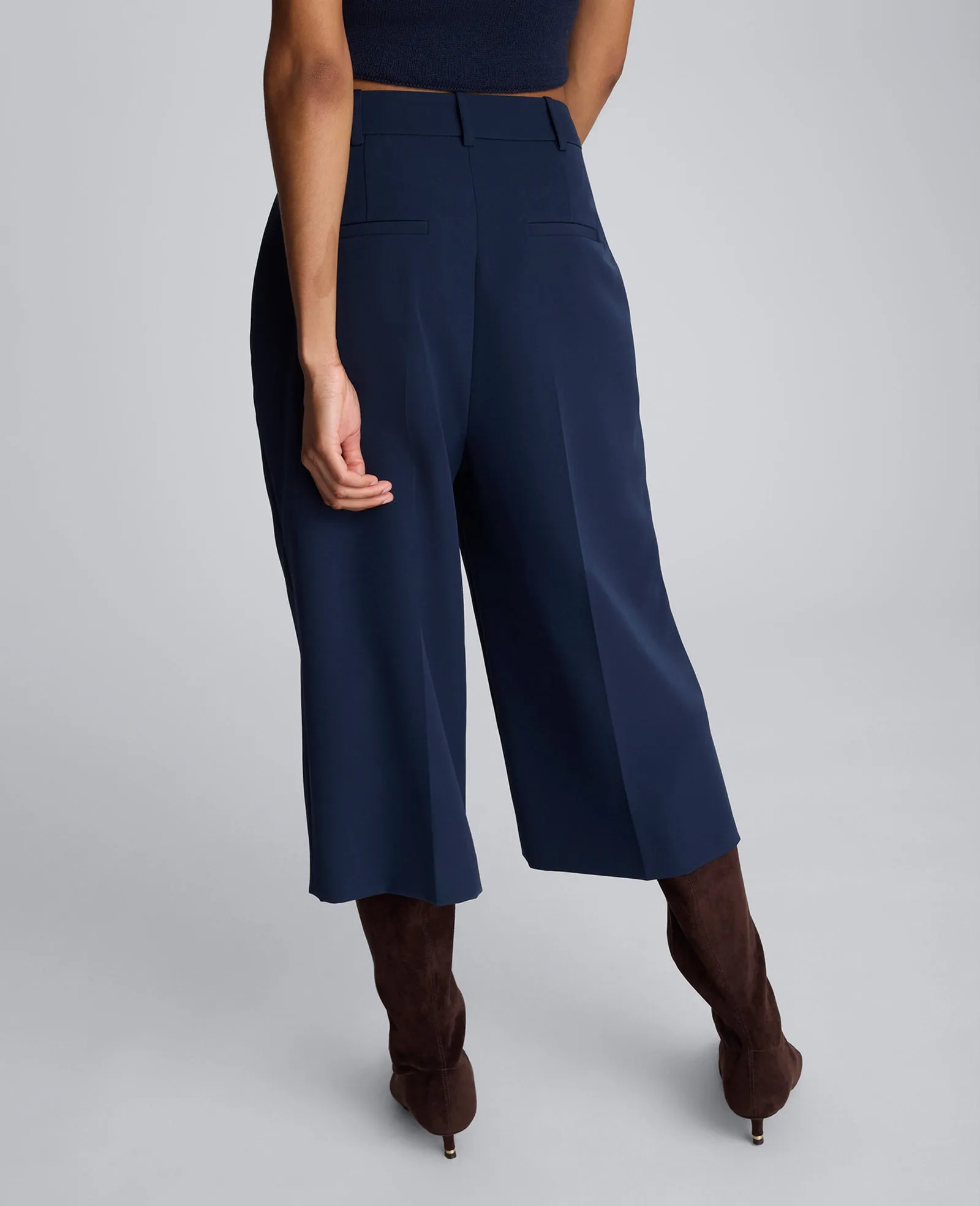Luxe Twill Fly Front High Rise Pintuck Culotte sold by Kenneth Cole product image thumbnail 3