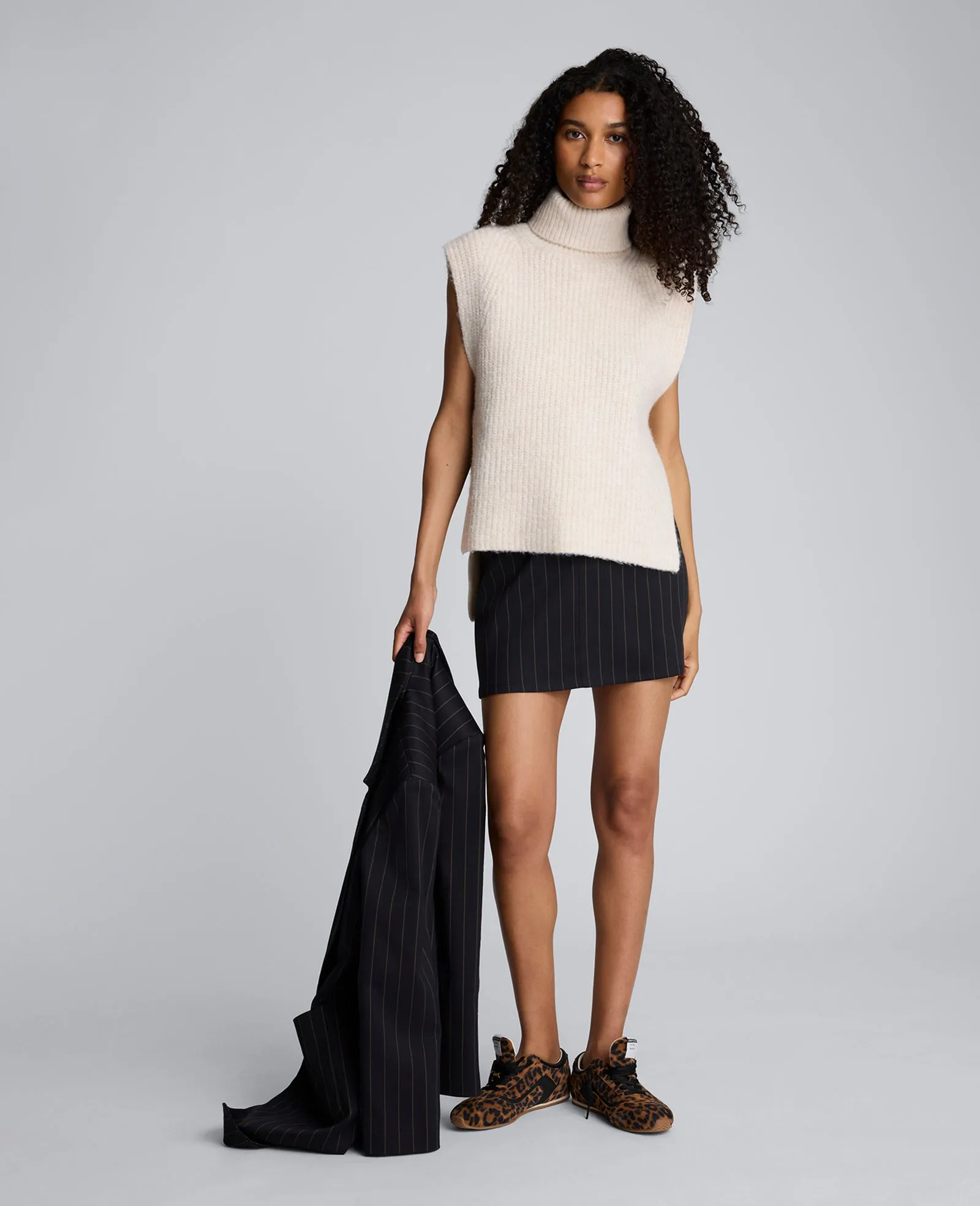 Pinstripe Fly Front Mini Skirt sold by Kenneth Cole product image thumbnail 4