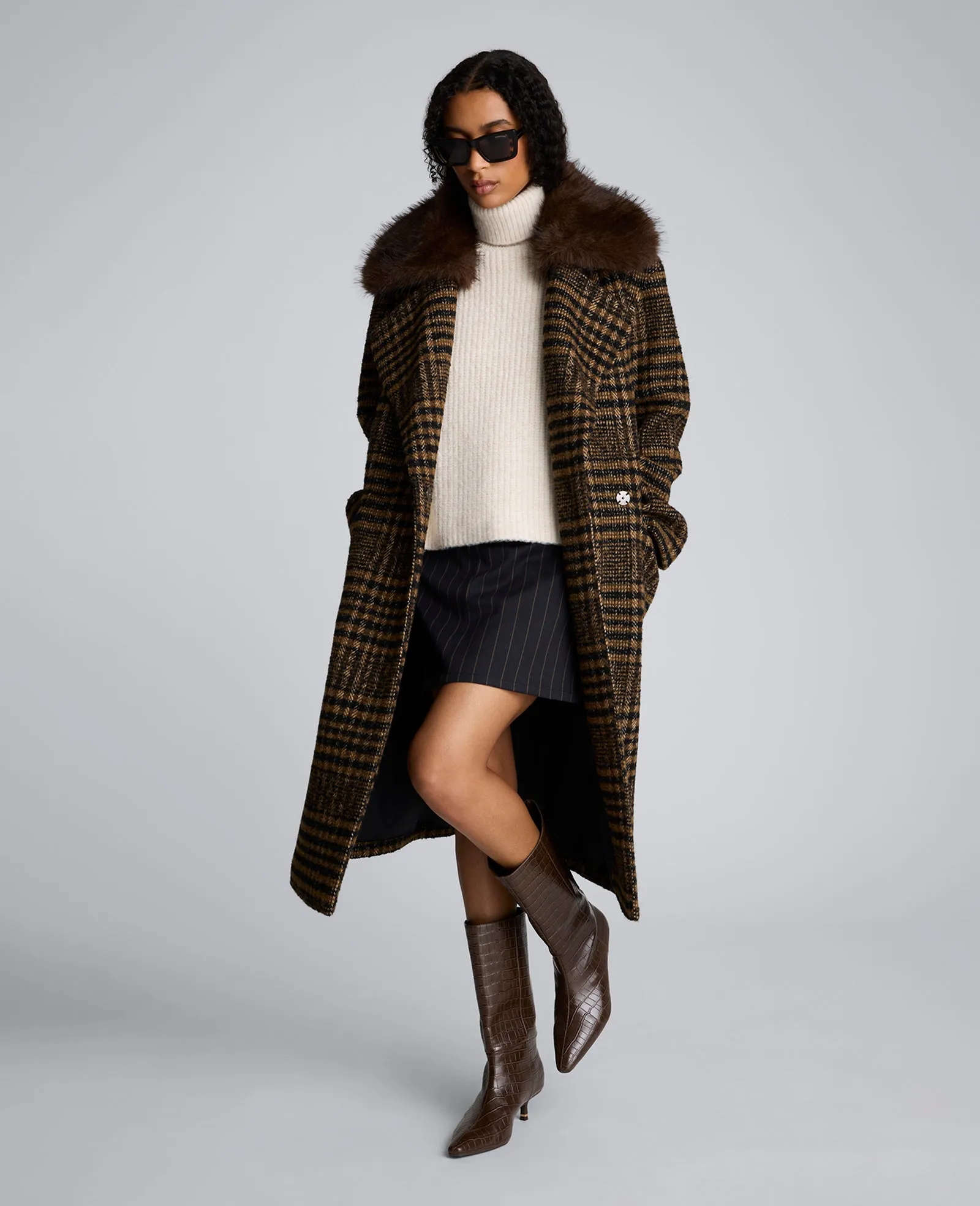 Pinstripe Fly Front Mini Skirt sold by Kenneth Cole product image thumbnail 5