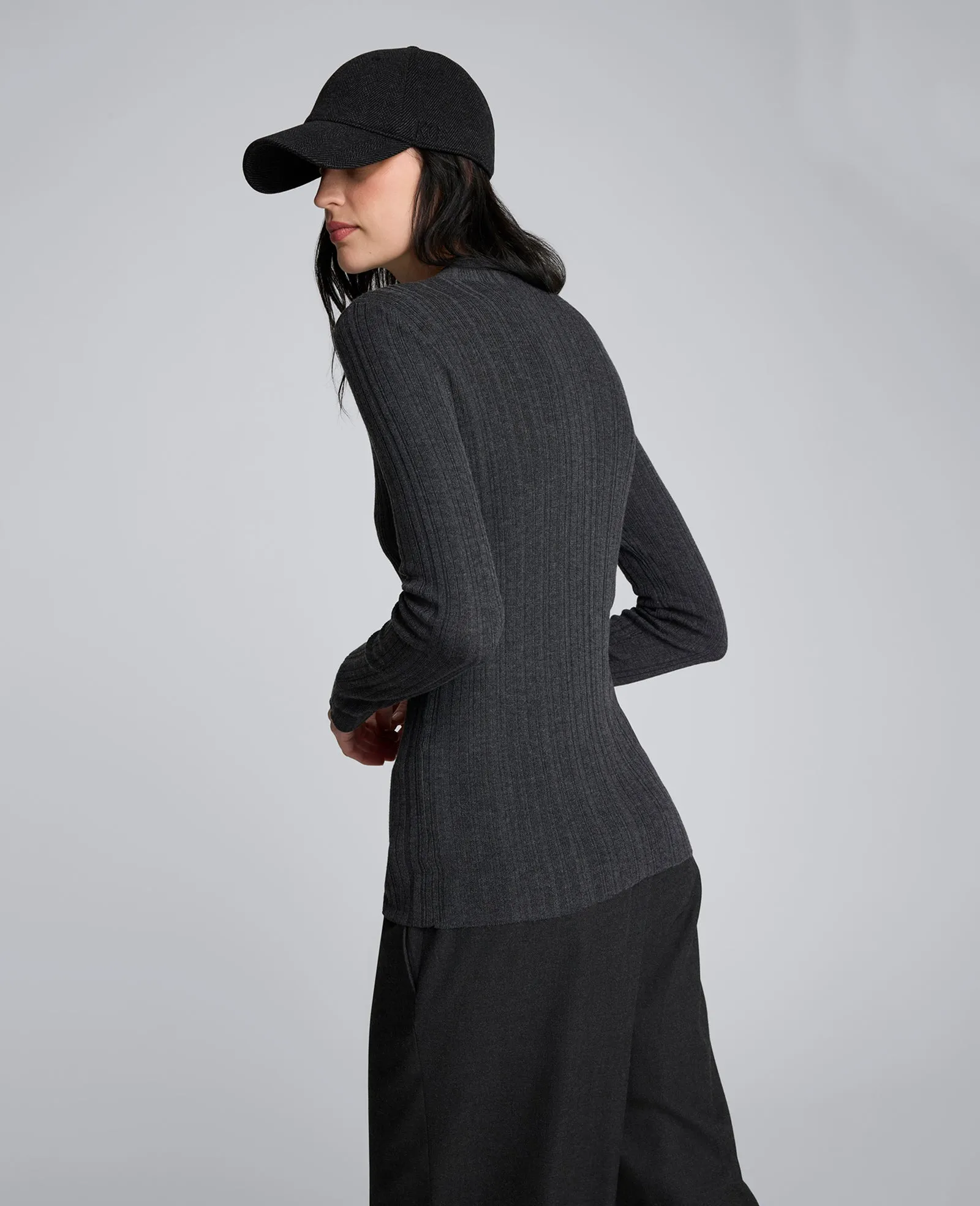 Long Sleeve Ribbed Mock Neck Sweater sold by Kenneth Cole product image thumbnail 3