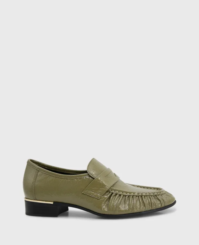 Reece Crinkle Patent Penny Loafer sold by Kenneth Cole