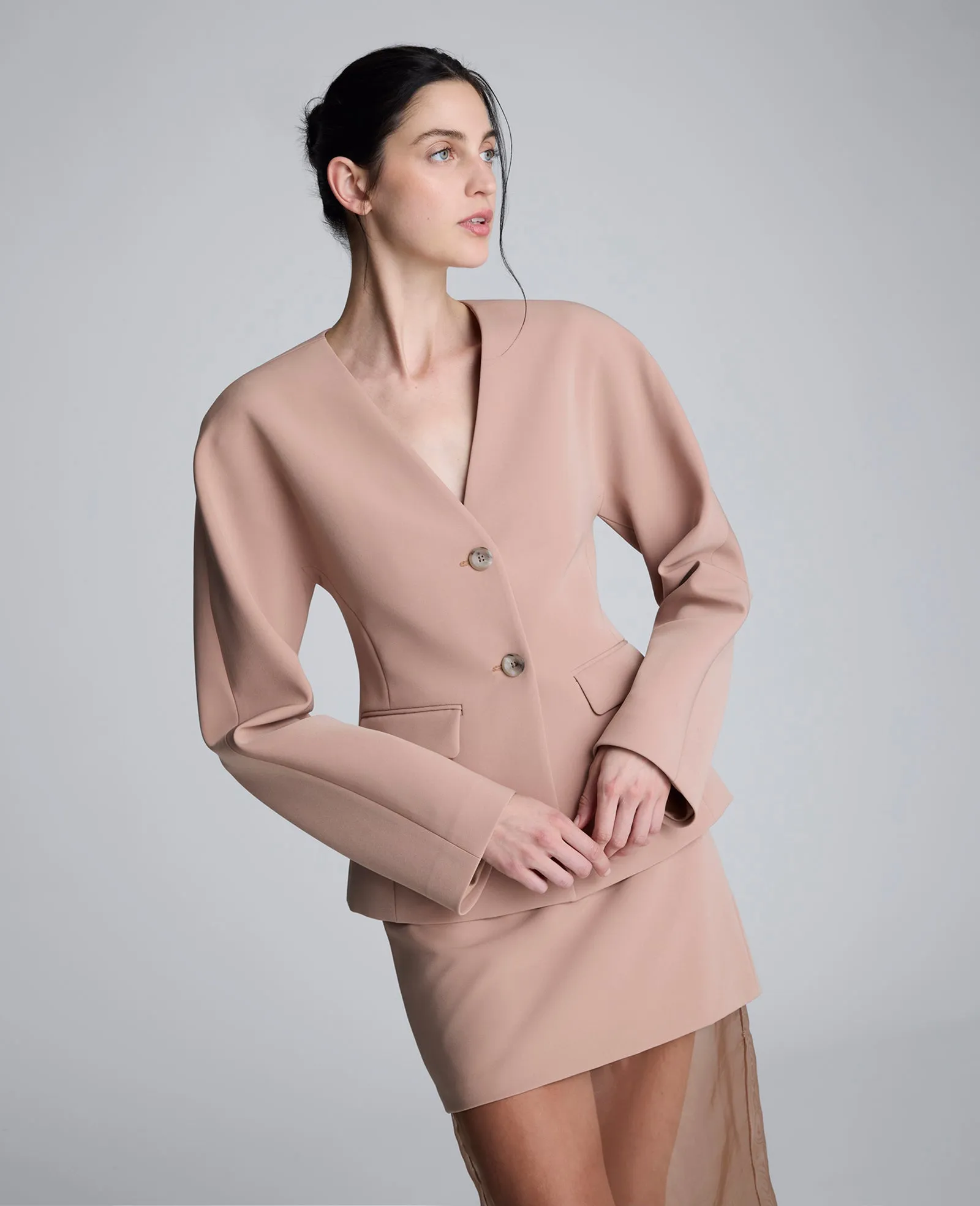 Luxe Twill Rounded Shoulder Jacket sold by Kenneth Cole