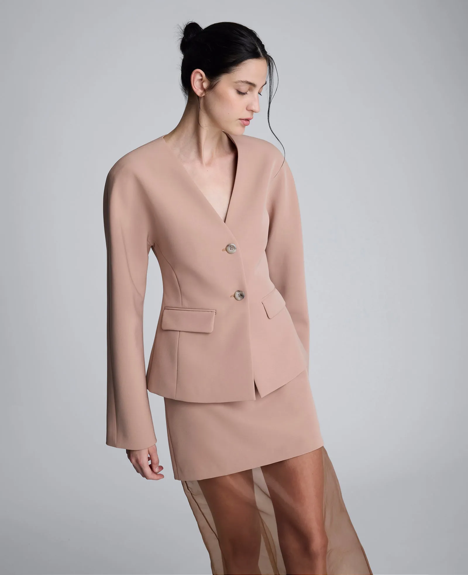 Luxe Twill Rounded Shoulder Jacket sold by Kenneth Cole product image thumbnail 3