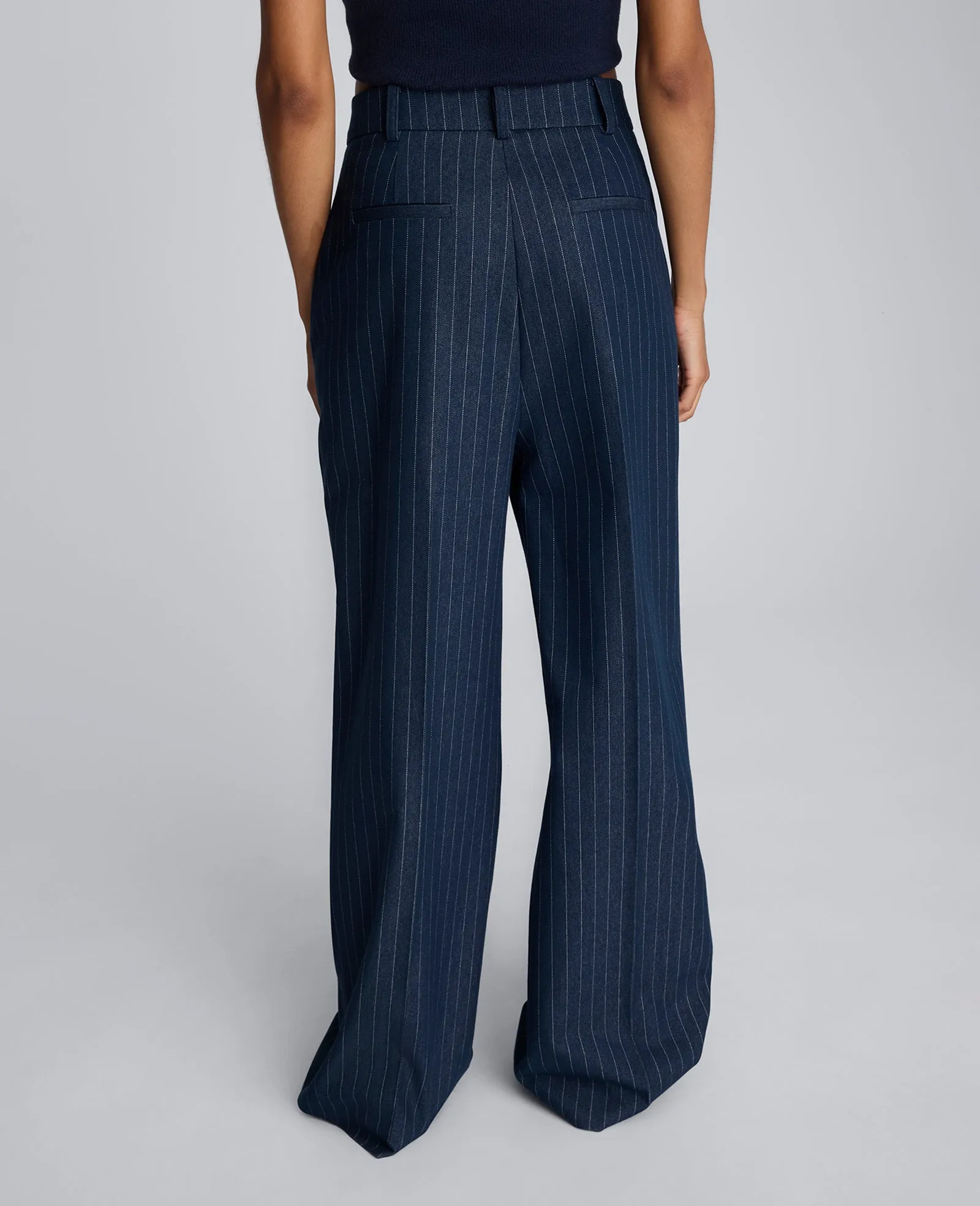 Pinstripe High Rise Fly Front Double Pleat Wide Leg sold by Kenneth Cole product image thumbnail 2