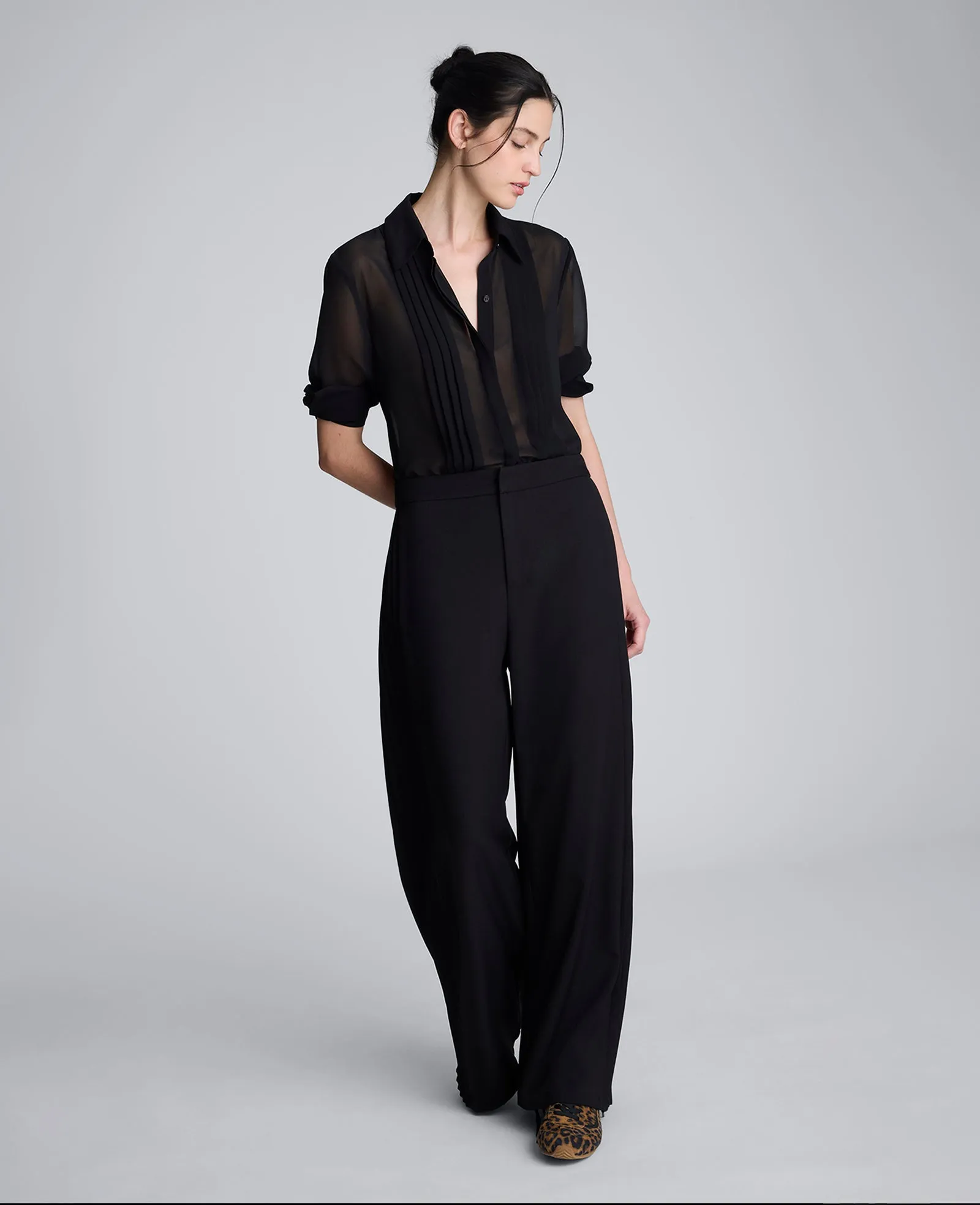 Luxe Twill Side Pleat Wide Leg Pant sold by Kenneth Cole product image thumbnail 5