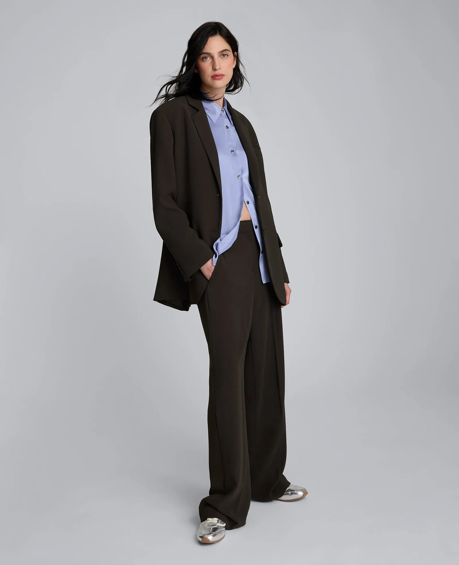 Luxe Twill Two Button Boyfriend Jacket sold by Kenneth Cole product image thumbnail 4