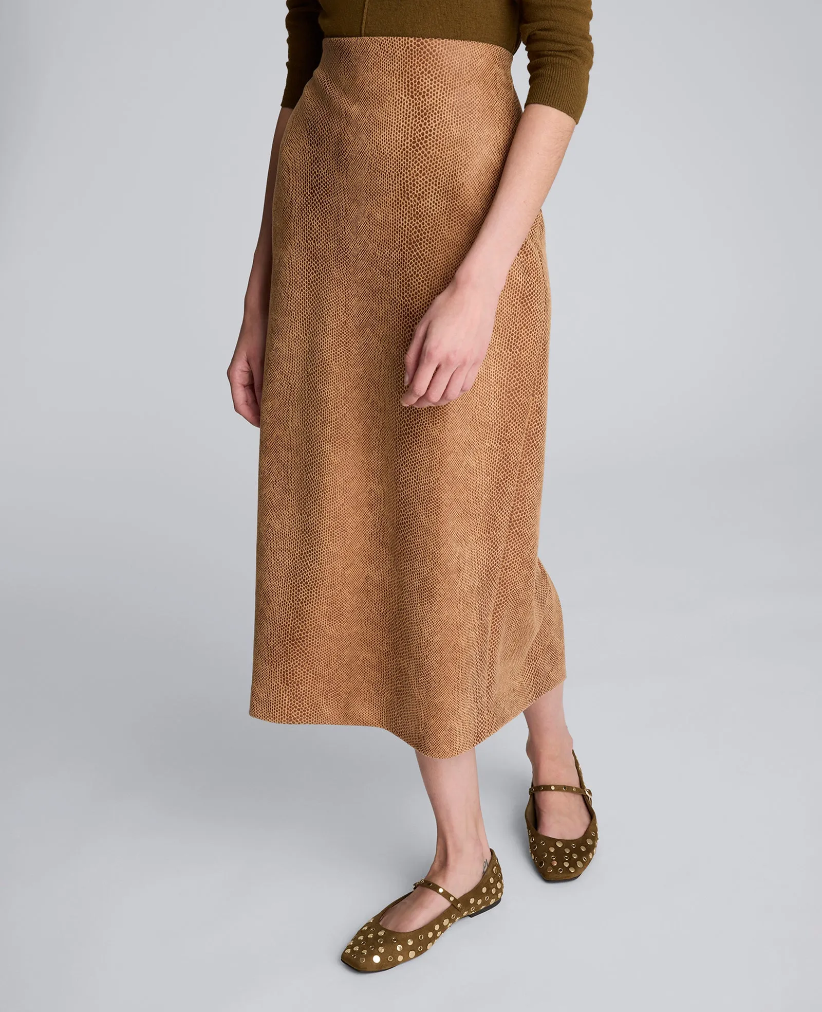 Snake Embossed Pull On Midi Skirt sold by Kenneth Cole product image thumbnail 2