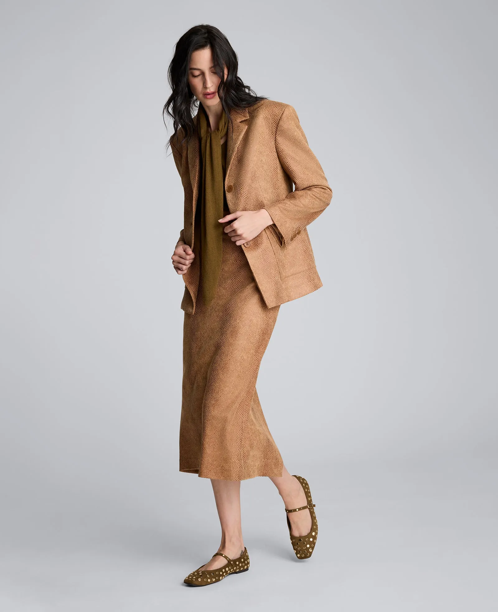 Snake Embossed Pull On Midi Skirt sold by Kenneth Cole product image thumbnail 5