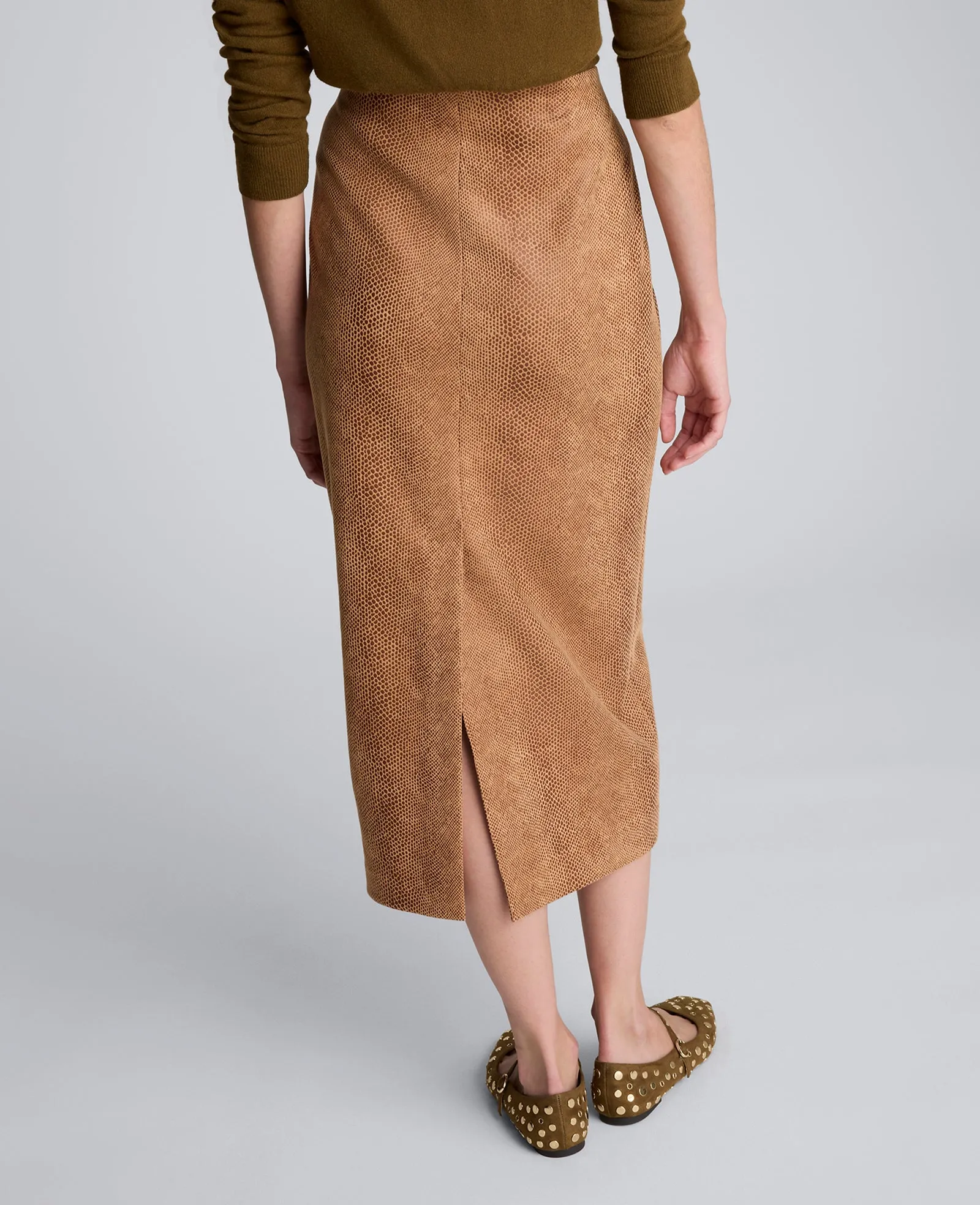 Snake Embossed Pull On Midi Skirt sold by Kenneth Cole product image thumbnail 3