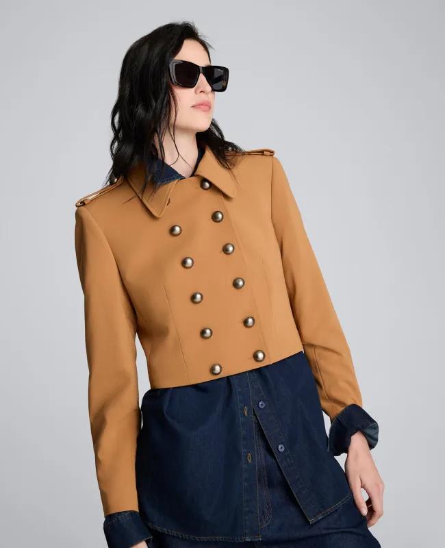 Luxe Twill Cropped Military Jacket sold by Kenneth Cole