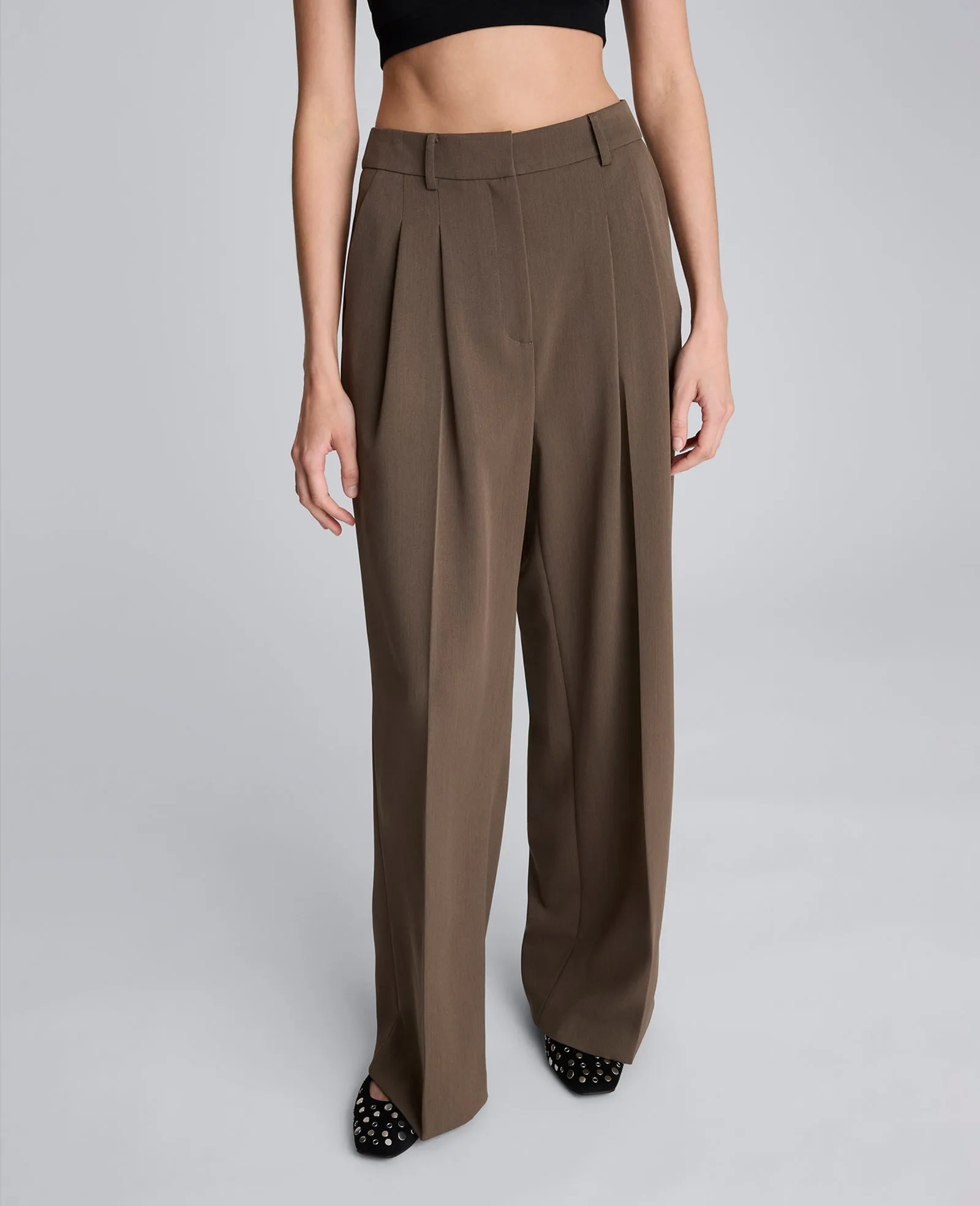 Melange Pleat Front Wide Leg Pant sold by Kenneth Cole