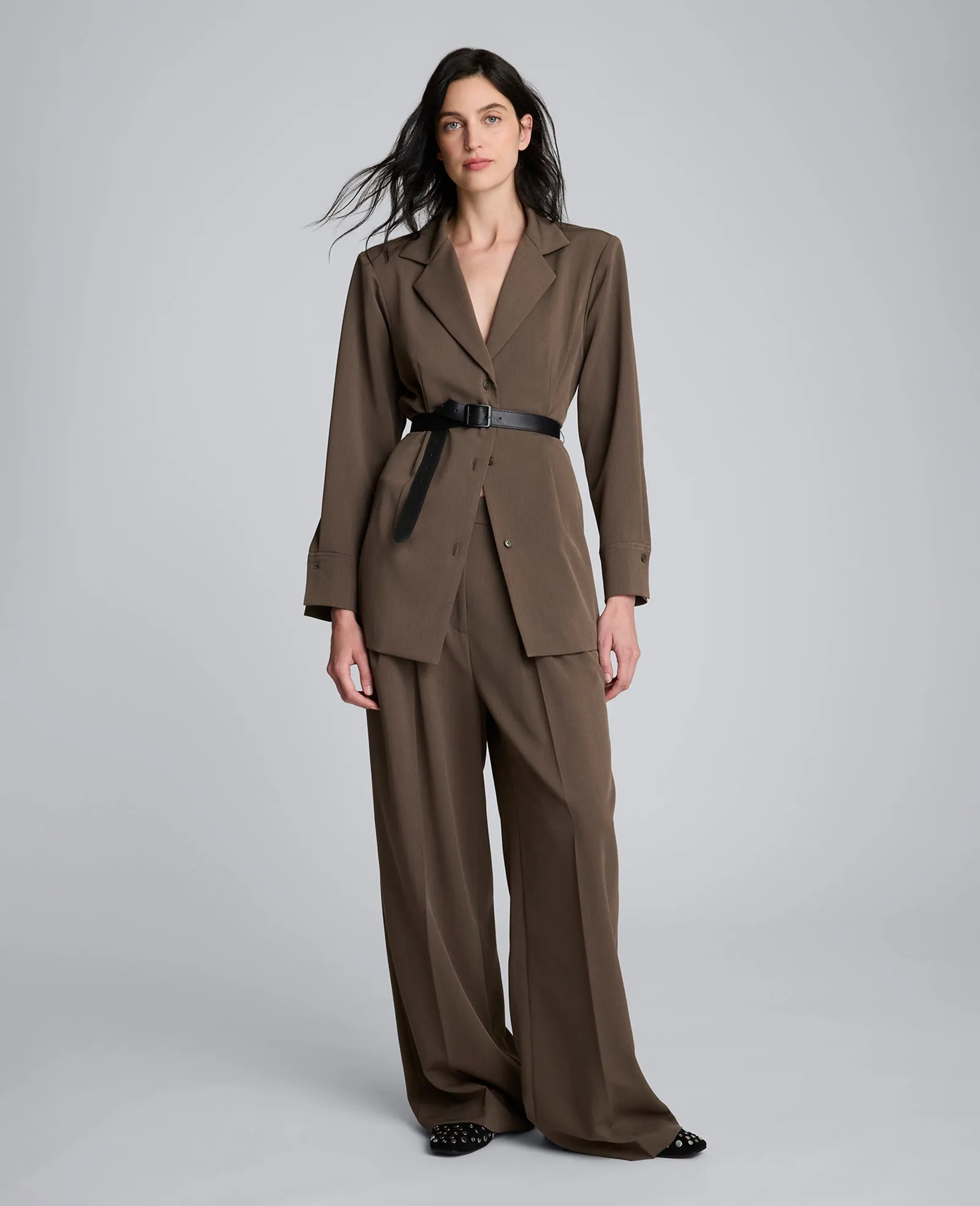 Melange Pleat Front Wide Leg Pant sold by Kenneth Cole product image thumbnail 4