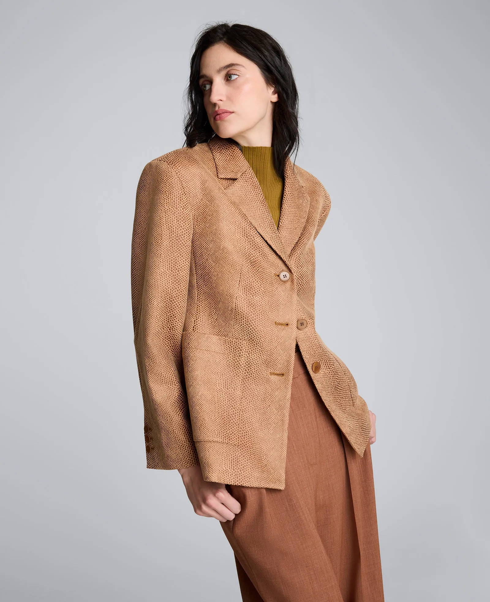 Snake Embossed Three Button Contoured Jacket sold by Kenneth Cole product image thumbnail 2