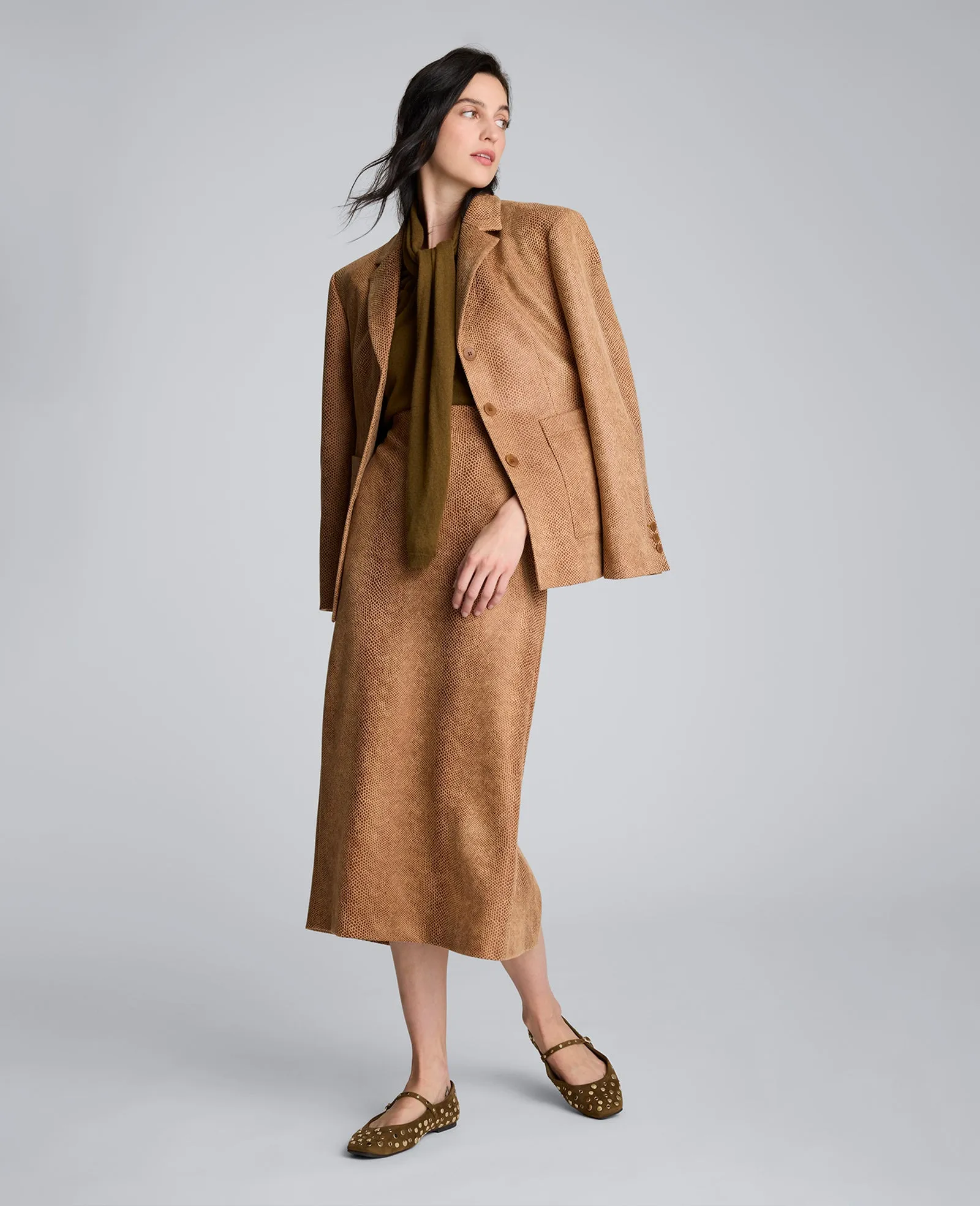 Snake Embossed Three Button Contoured Jacket sold by Kenneth Cole product image thumbnail 5