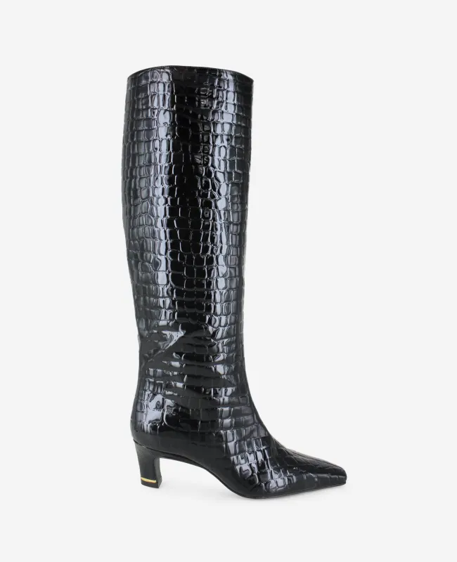 Rubia Croco Patent Tall Heel Boot sold by Kenneth Cole