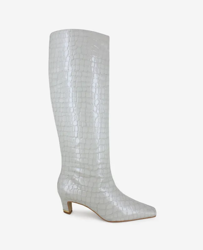 Rubia Croco Patent Tall Heel Boot sold by Kenneth Cole