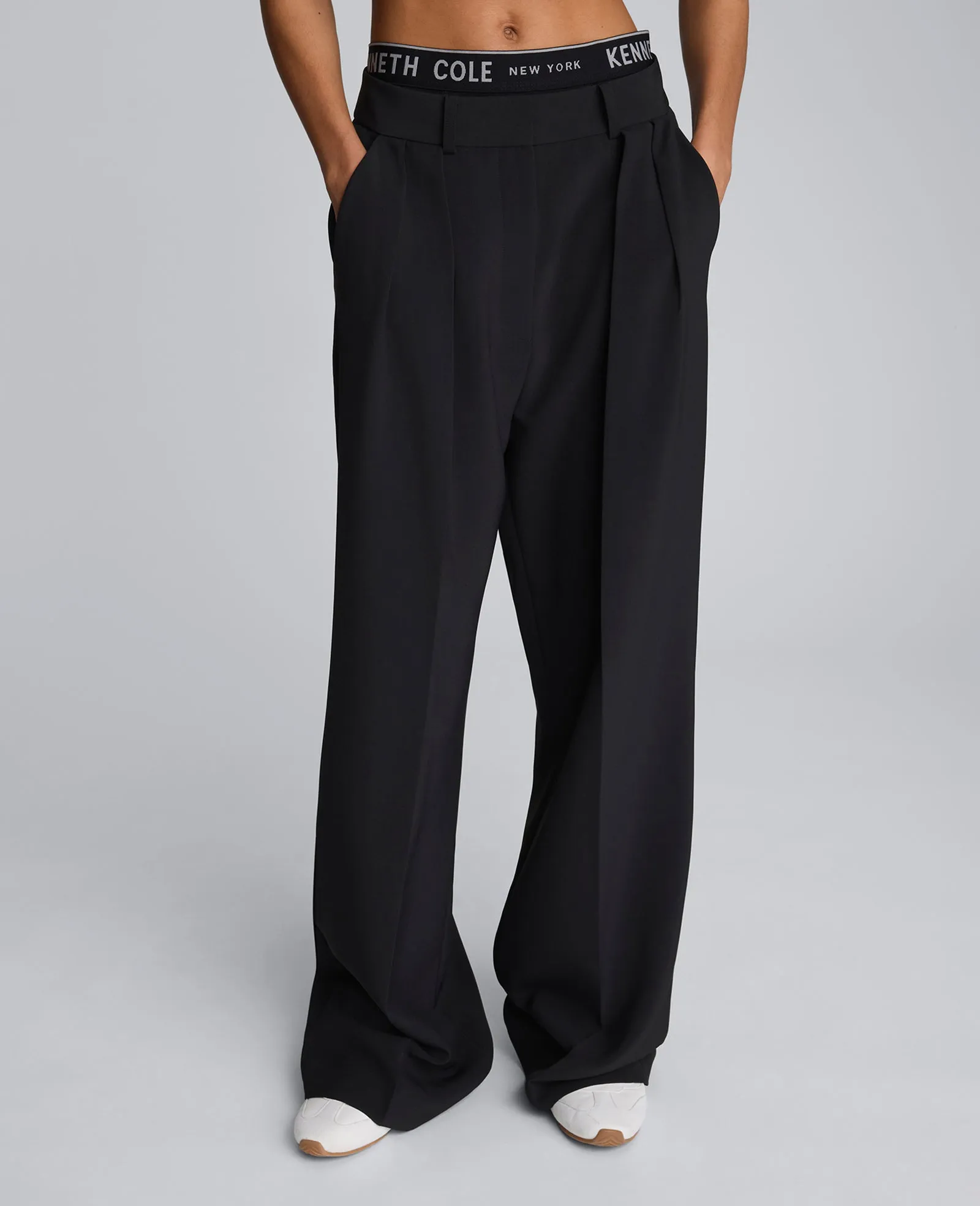 Luxe Twill Wide Leg Pleat Front Pant sold by Kenneth Cole