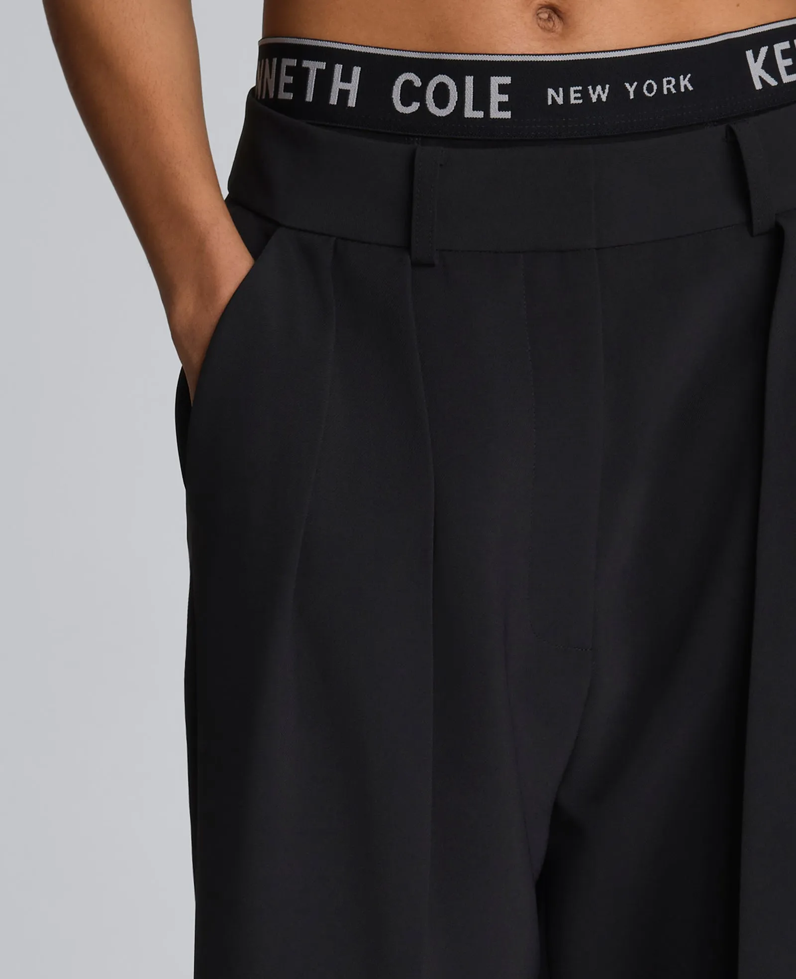 Luxe Twill Wide Leg Pleat Front Pant sold by Kenneth Cole product image thumbnail 4